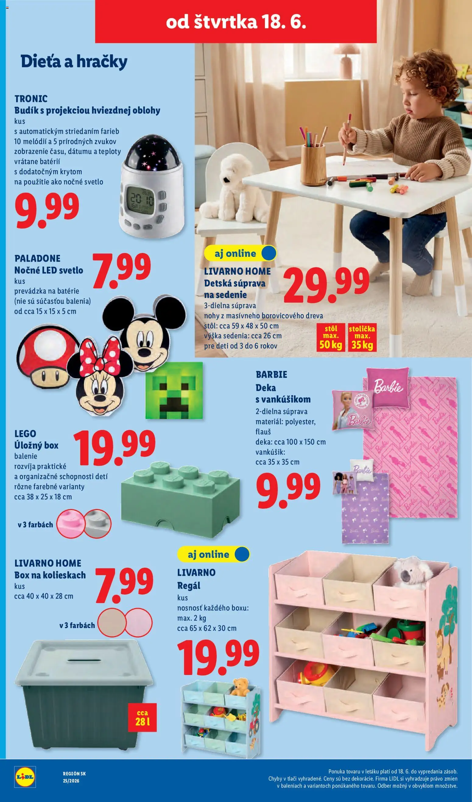 Nové Lidl akcie – leták je platný od 15.06.2026 | Strana: 92 | Produkty: Regál, Stôl, Nočné svetlo, Svetlo