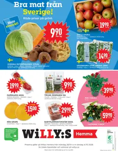 Willys erbjudanden Hemma - Förhandsvisning av reklamblad från butik Willys aktuell från 28/09/2026 | Sida: 4 | Produkter: Kruka, Spenat, Äpple, Kålrot