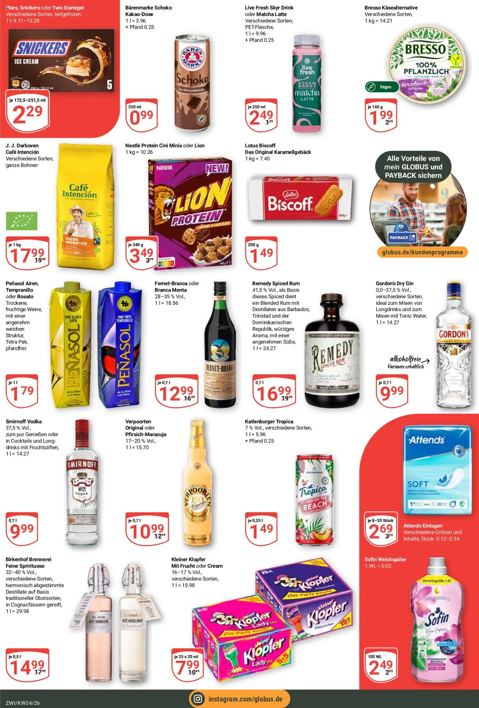 Globus Prospekt Zwickau – gültig ab 17.08.2026 | Seite: 6 | Produkte: Bresso, Twix, Himbeere, Vodka