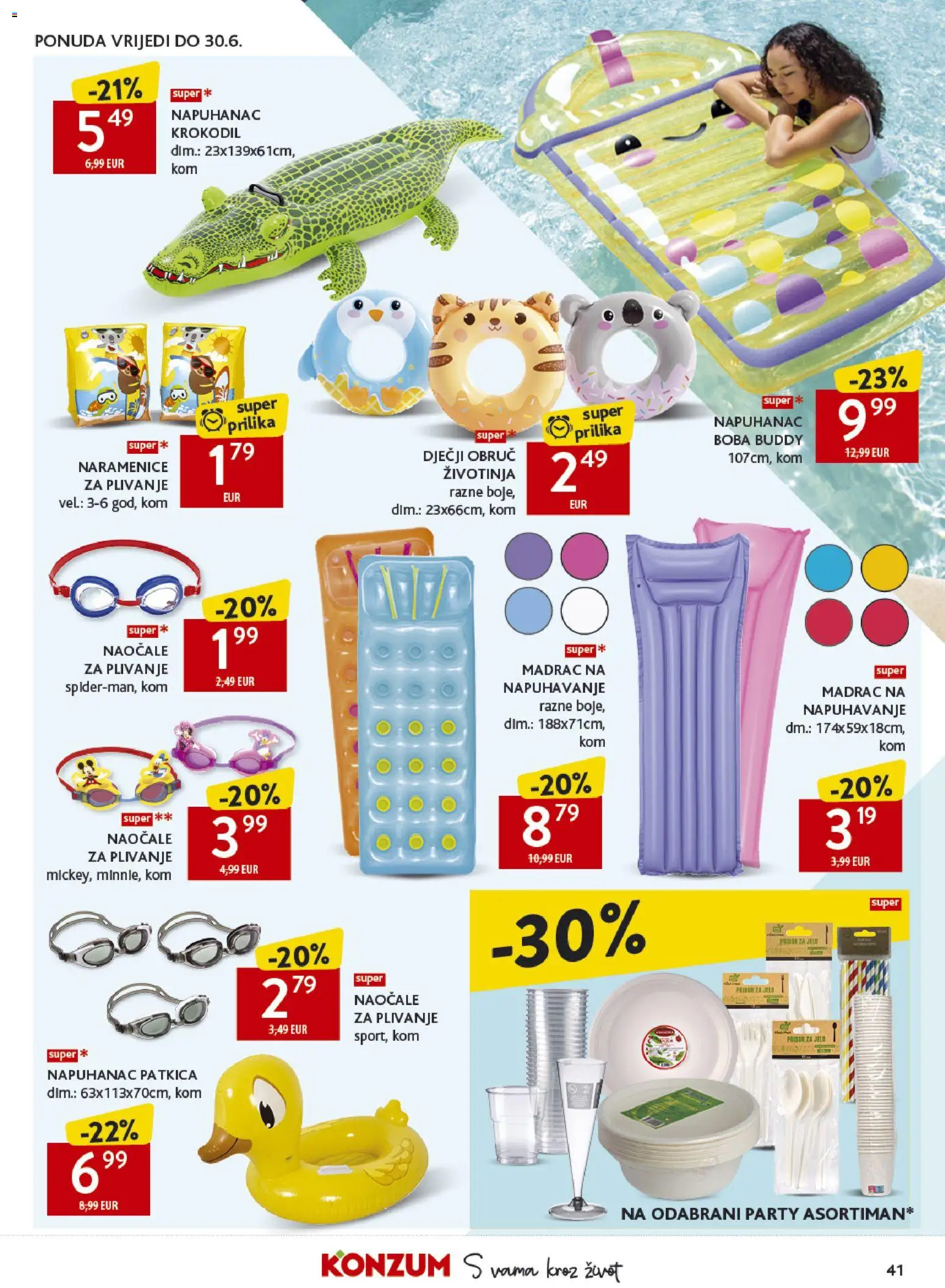 Konzum katalog | vrijedi od 17.06.2026 | Stranica: 41 | Proizvodi: Madrac, Naočale