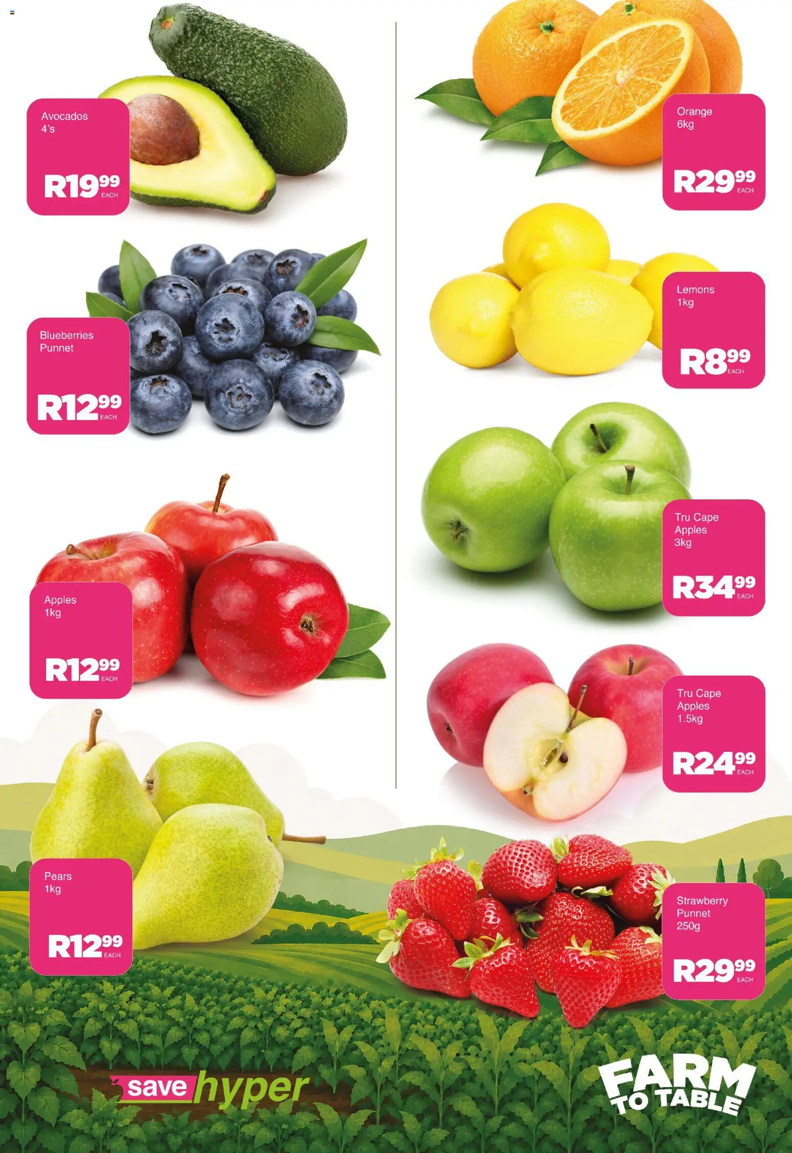New Save catalogue – valid from 27/10/2026 | Page: 7 | Products: Pears, Blueberries, Lemons, Table