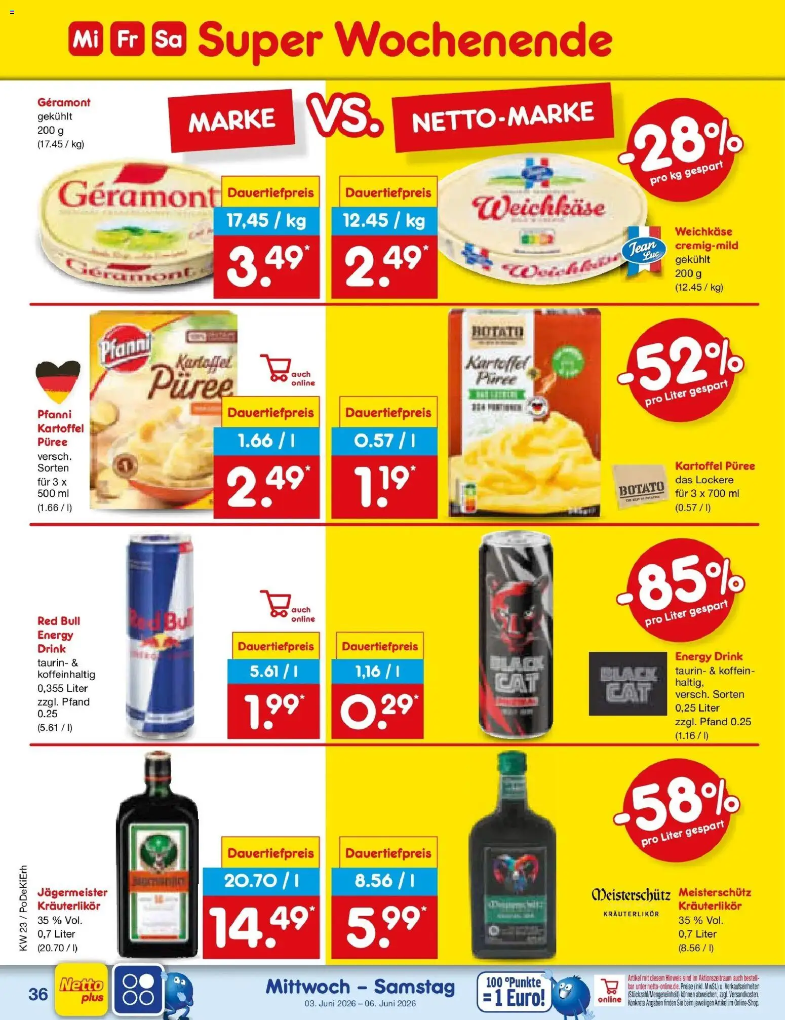 Netto Marken-Discount Prospekt Mistelbach – gültig ab 01.06.2026 | Seite: 50 | Produkte: Geramont, Red bull, Energy, Jägermeister