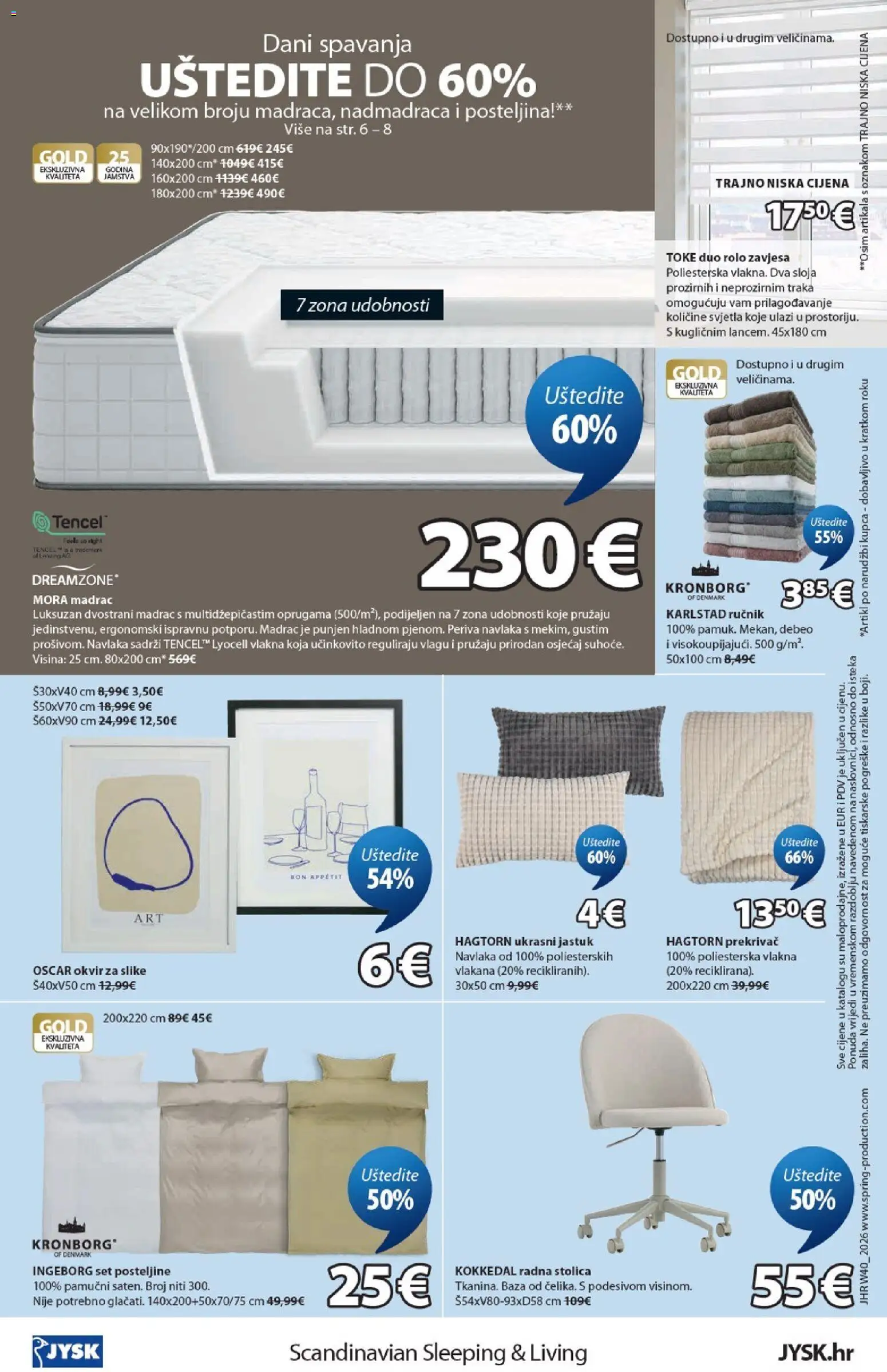 JYSK katalog | vrijedi od 30.09.2026 | Stranica: 16 | Proizvodi: Madrac, Jastuk, Zavjesa, Posteljina