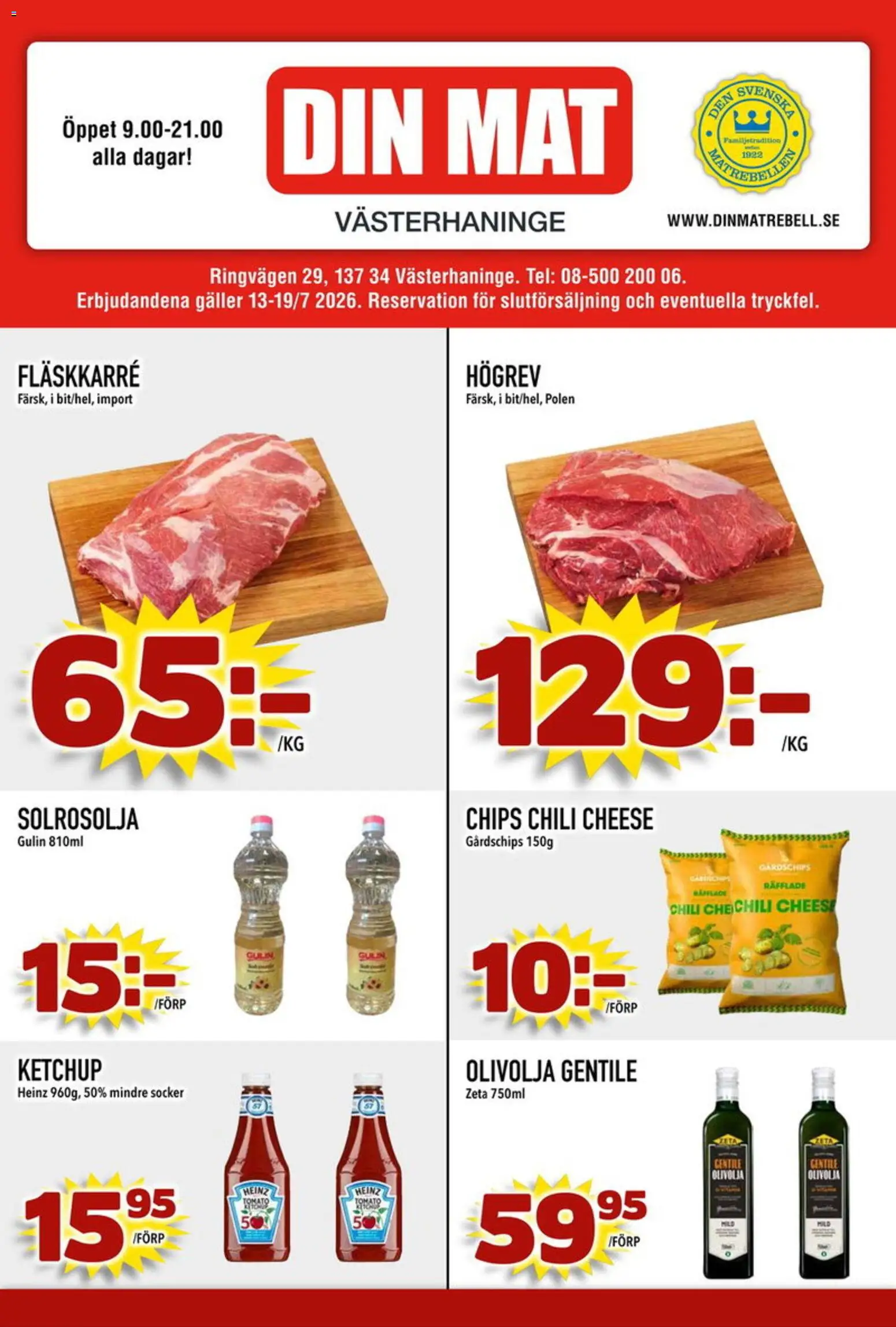 Din Mat reklamblad aktuell från 13/07/2026 | Sida: 1