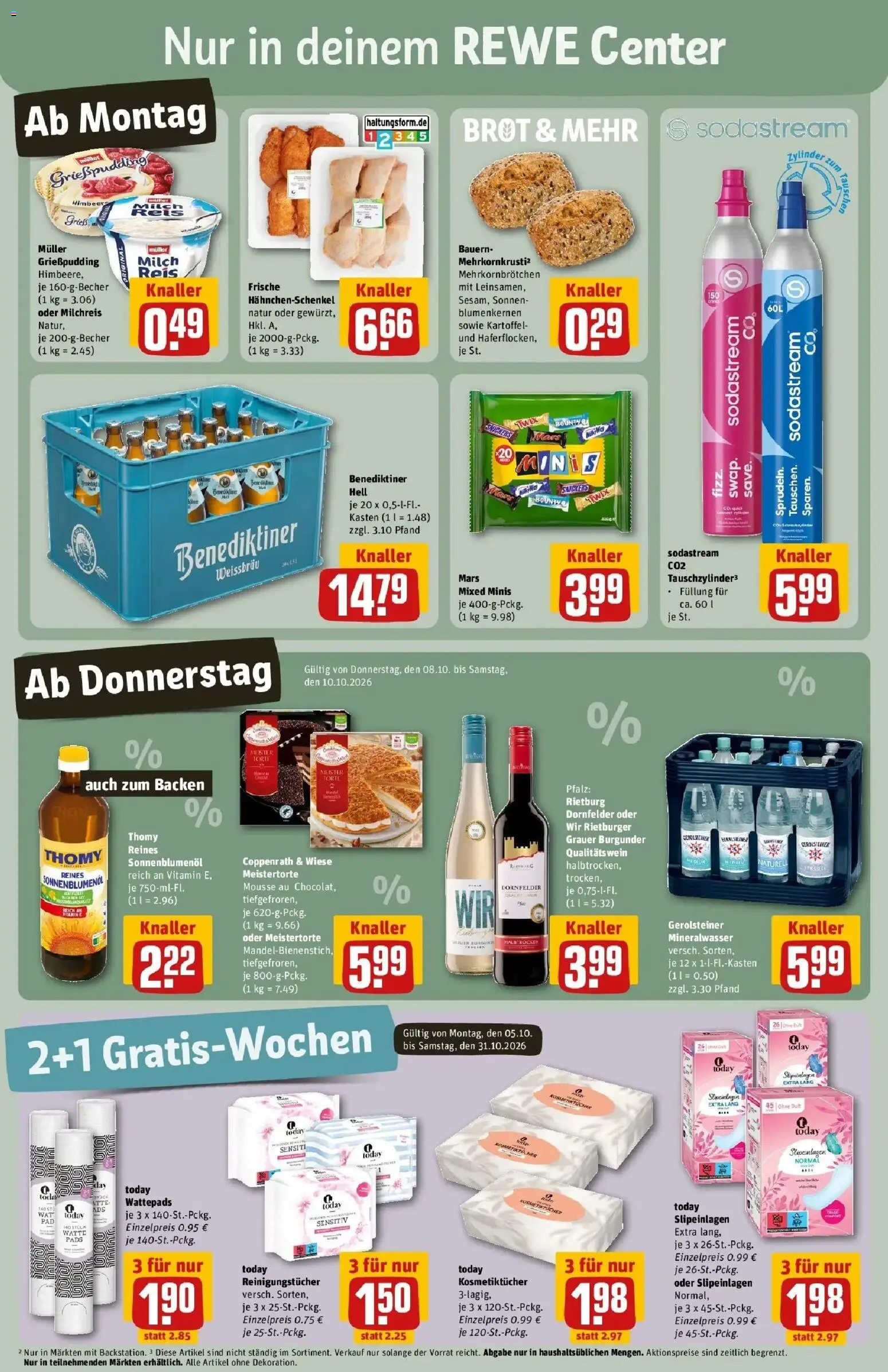 REWE Prospekt ab 05.10.2026 zum Blättern » Angebote | Seite: 5 | Produkte: Wattepads, Sonnenblumenol, Twix, Reis