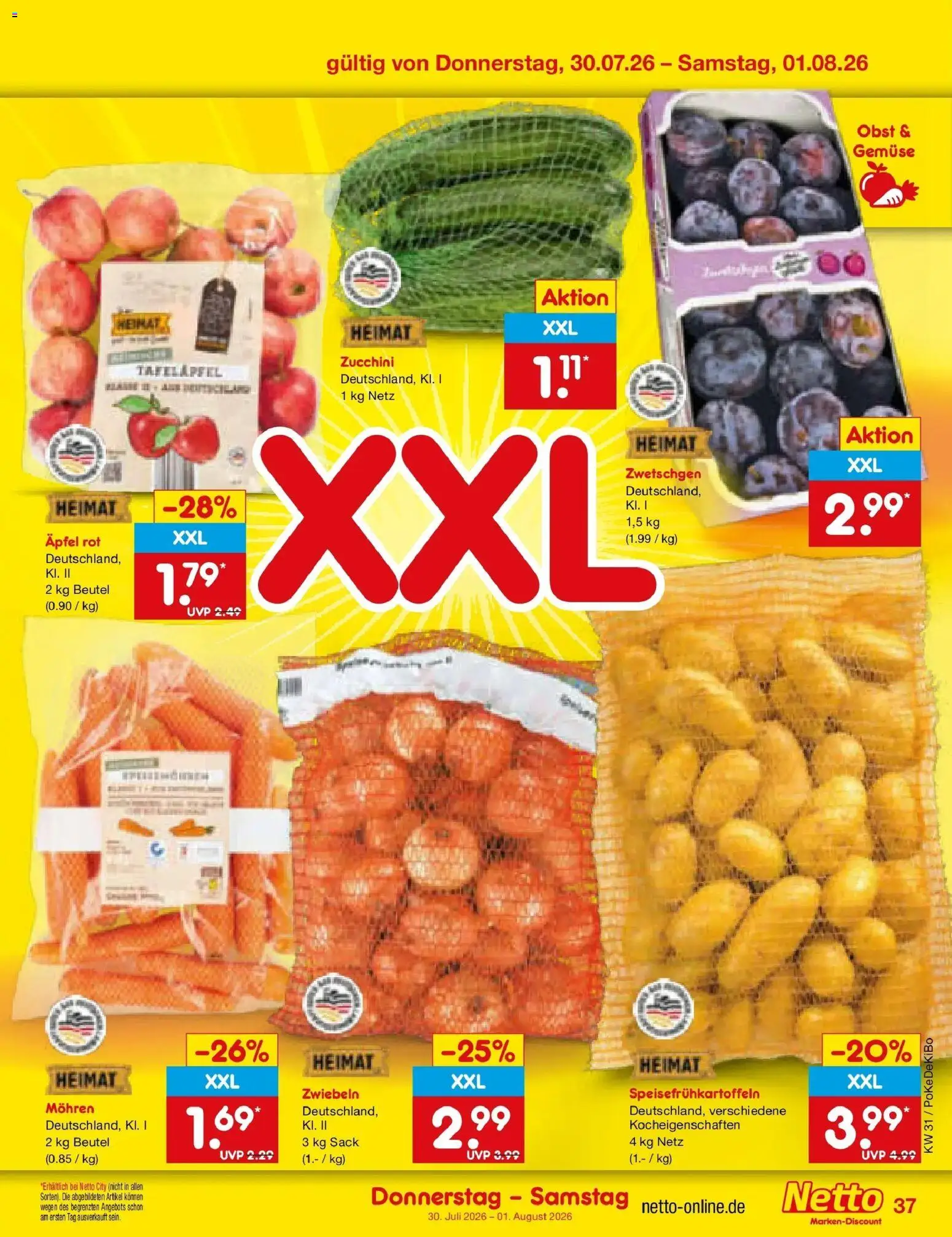 Netto Marken-Discount Prospekt Bochum – gültig ab 27.07.2026 | Seite: 54 | Produkte: Äpfel, Mohren, Zwiebeln, Zucchini