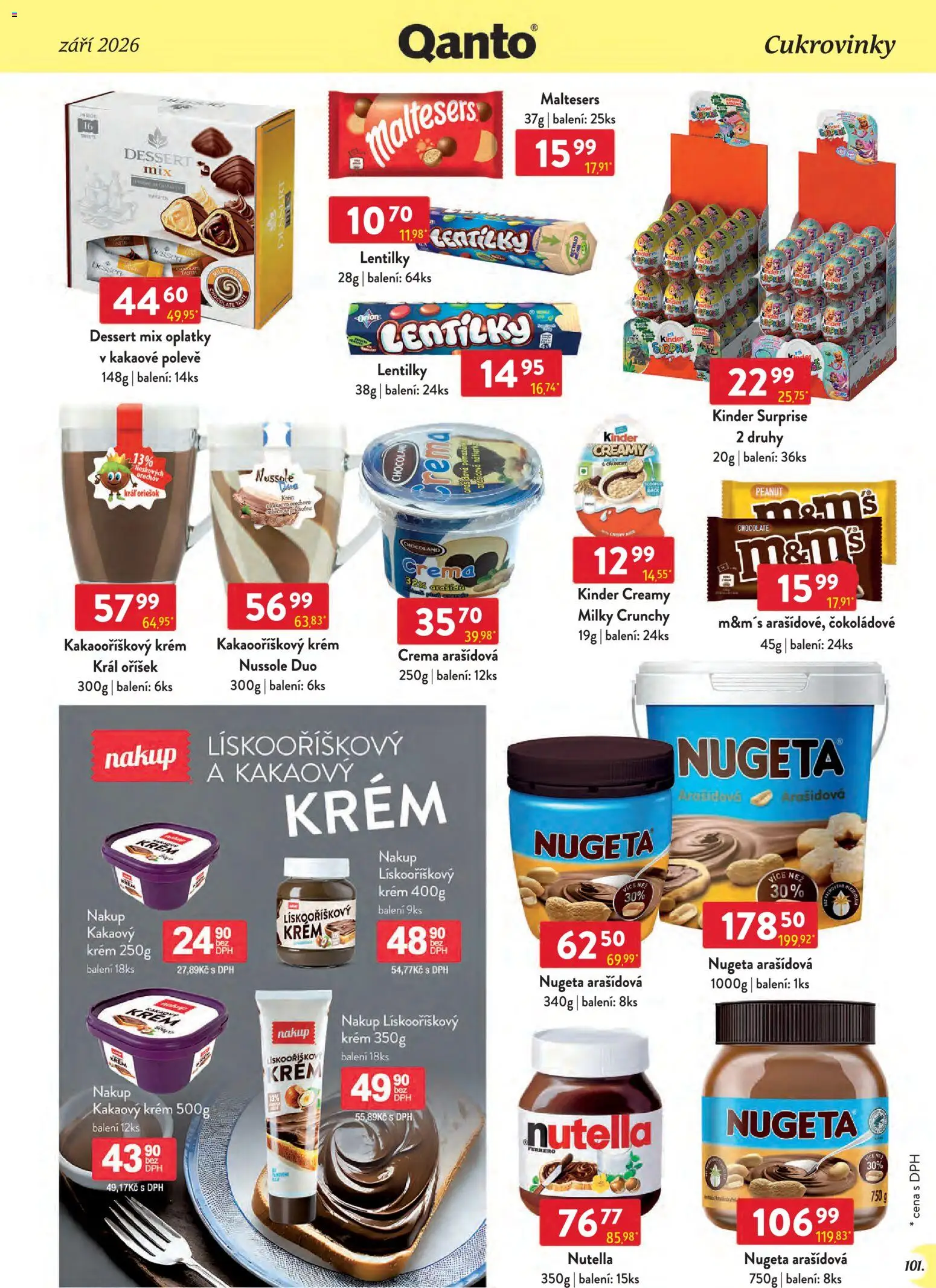 Astur & Qanto leták - Velkoobchod 09/2026 od 01.09.2026 | Strana: 101 | Produkty: Nugeta, Crema, Oplatky, Nutella
