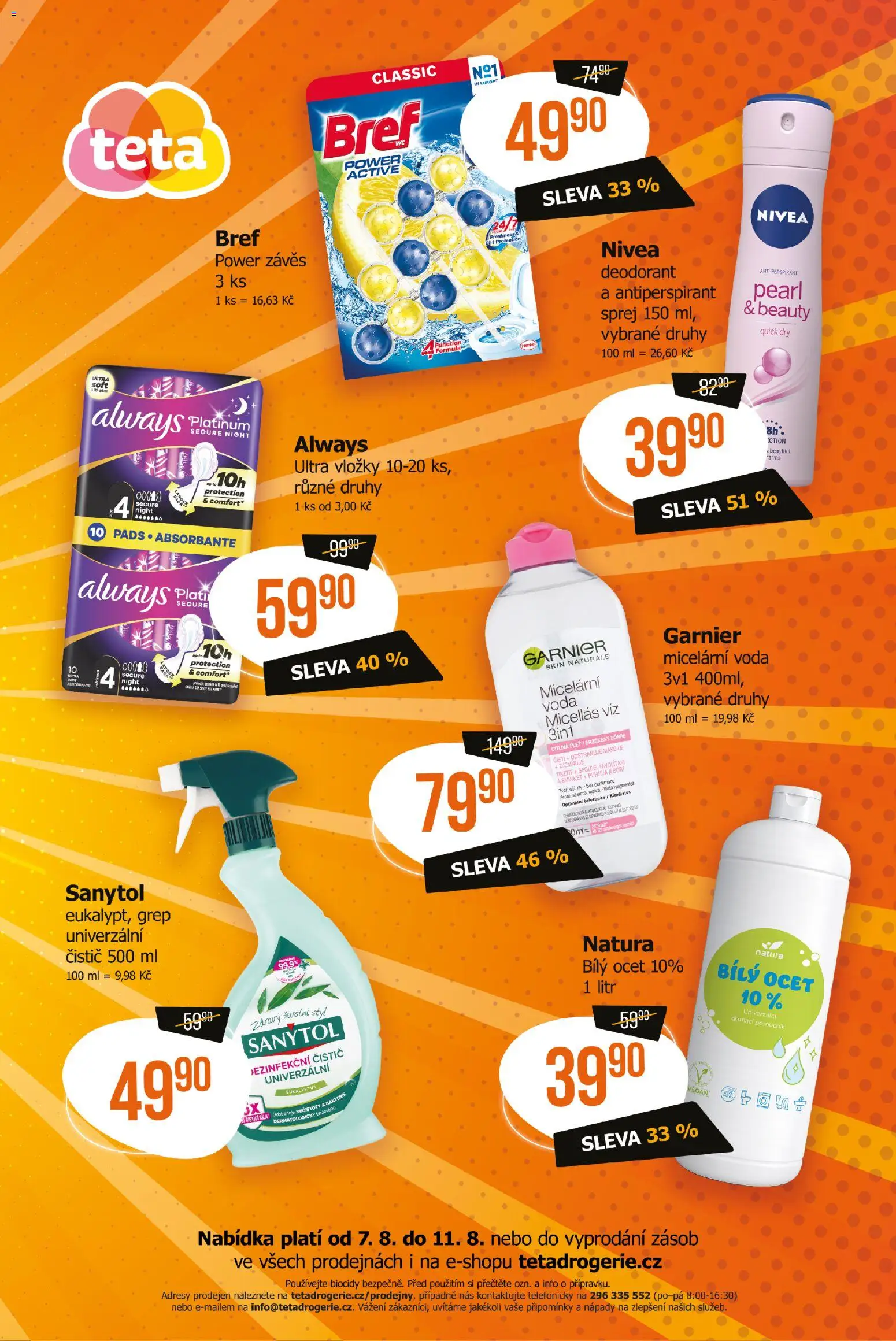 TETA Drogerie leták - Cenový třesk od 07.08.2026 | Strana: 2 | Produkty: Deodorant, Nivea, Ocet, Grep