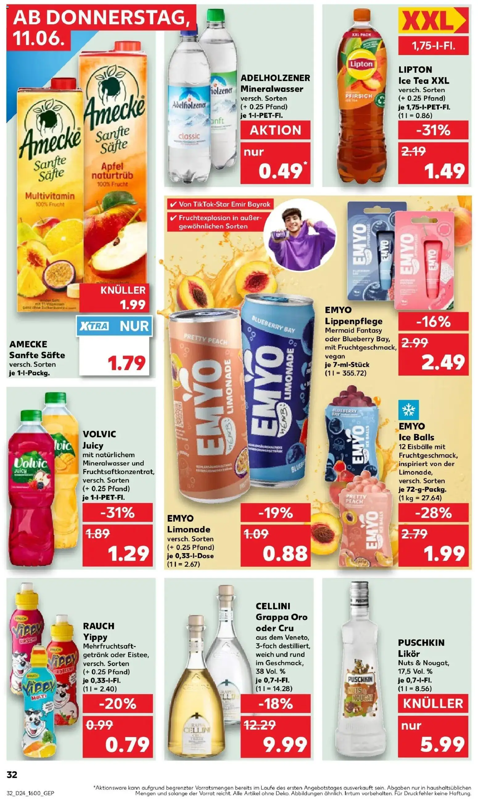Kaufland Prospekt Aachen – gültig ab 11.06.2026 | Seite: 32 | Produkte: Äpfel, Mineralwasser, Pfirsich, Lip Balm