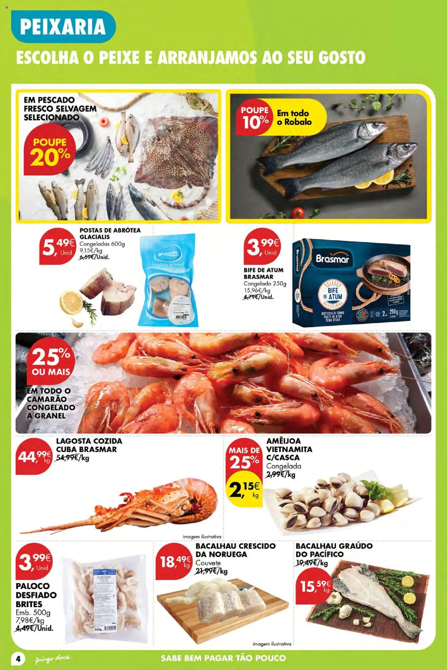 Pingo Doce Poupe Esta Semana Açores │ válido de 16/07/2026 | Página: 4 | Produtos: Atum, Bacalhau, Camarão, Peixe