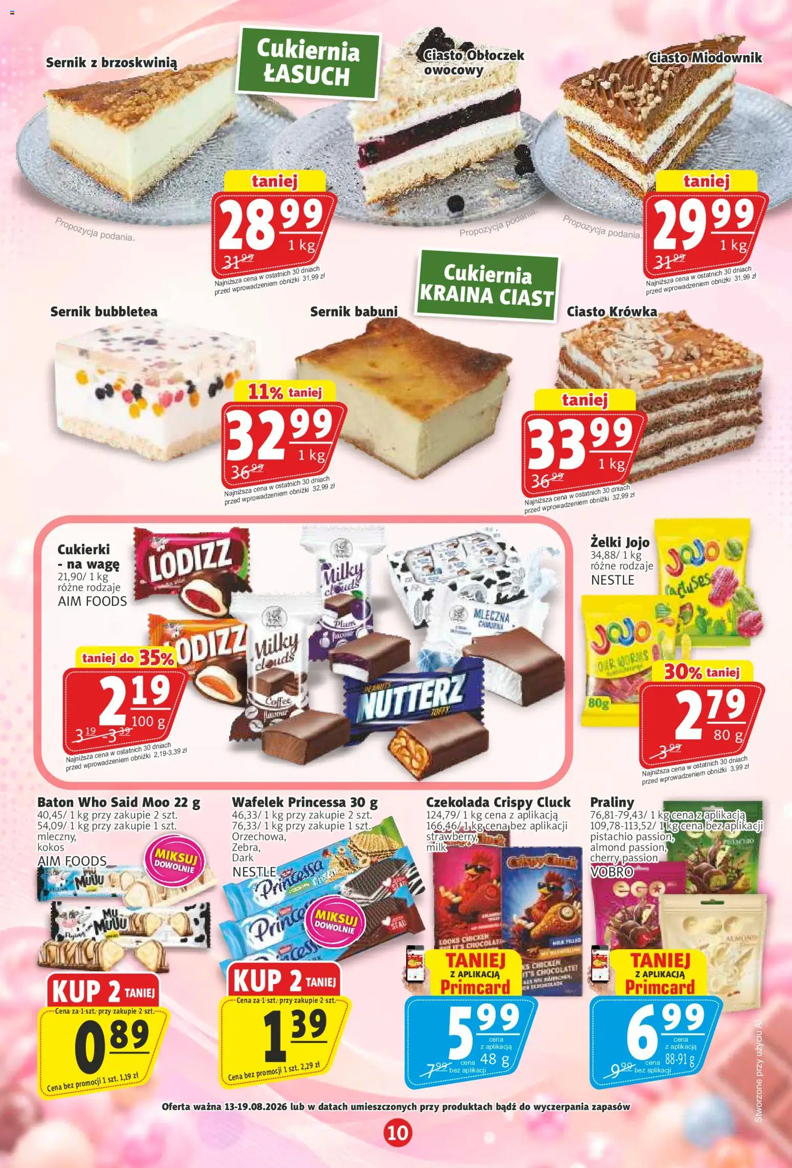 Prim Market gazetka od 13.08.2026 | Strona: 10 | Produkty: Praliny, Krowka, Miodownik, Kokos