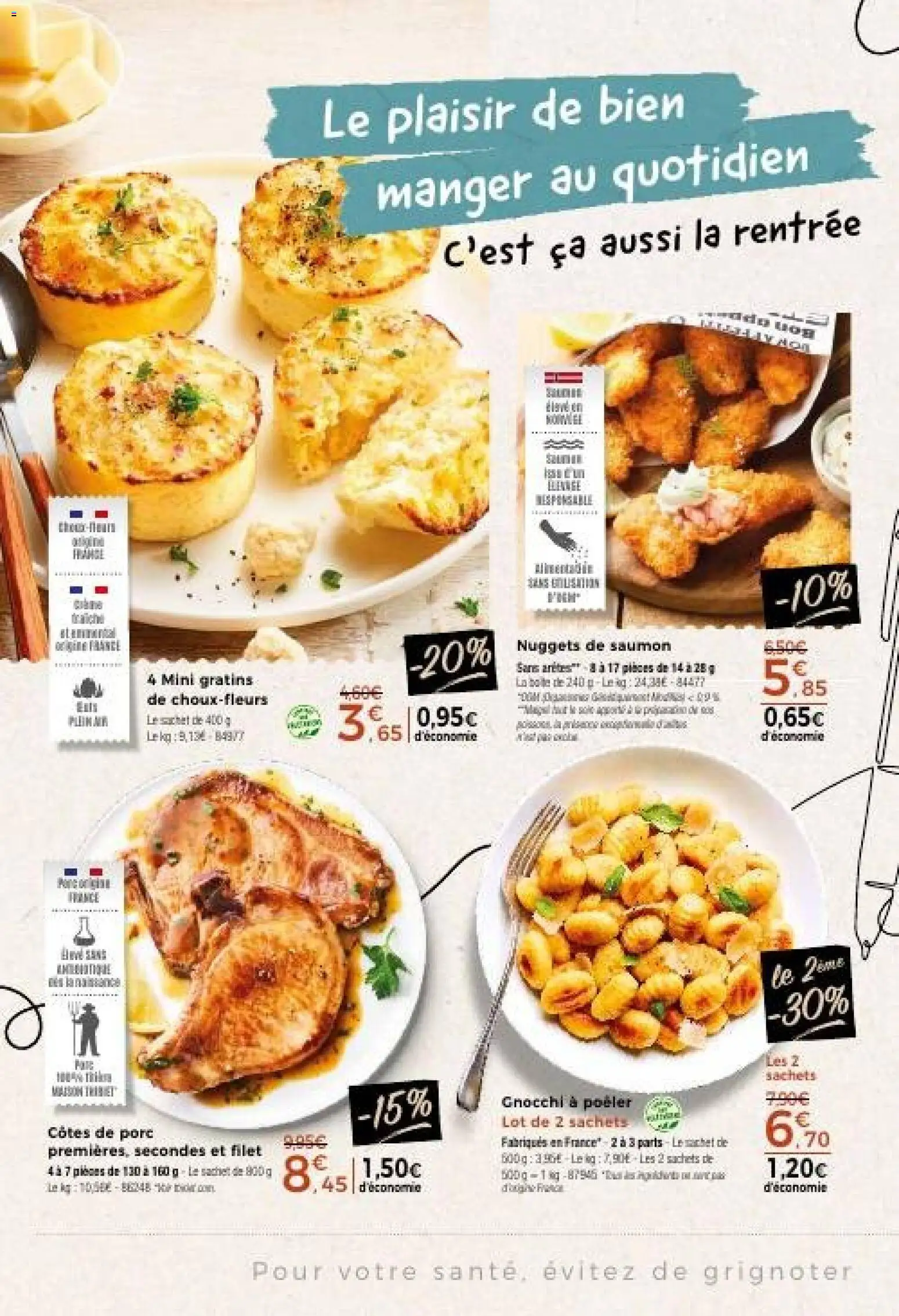 {H1} | Page: 2 | Produits: Nuggets, Côtes de porc, Porc, Gnocchi