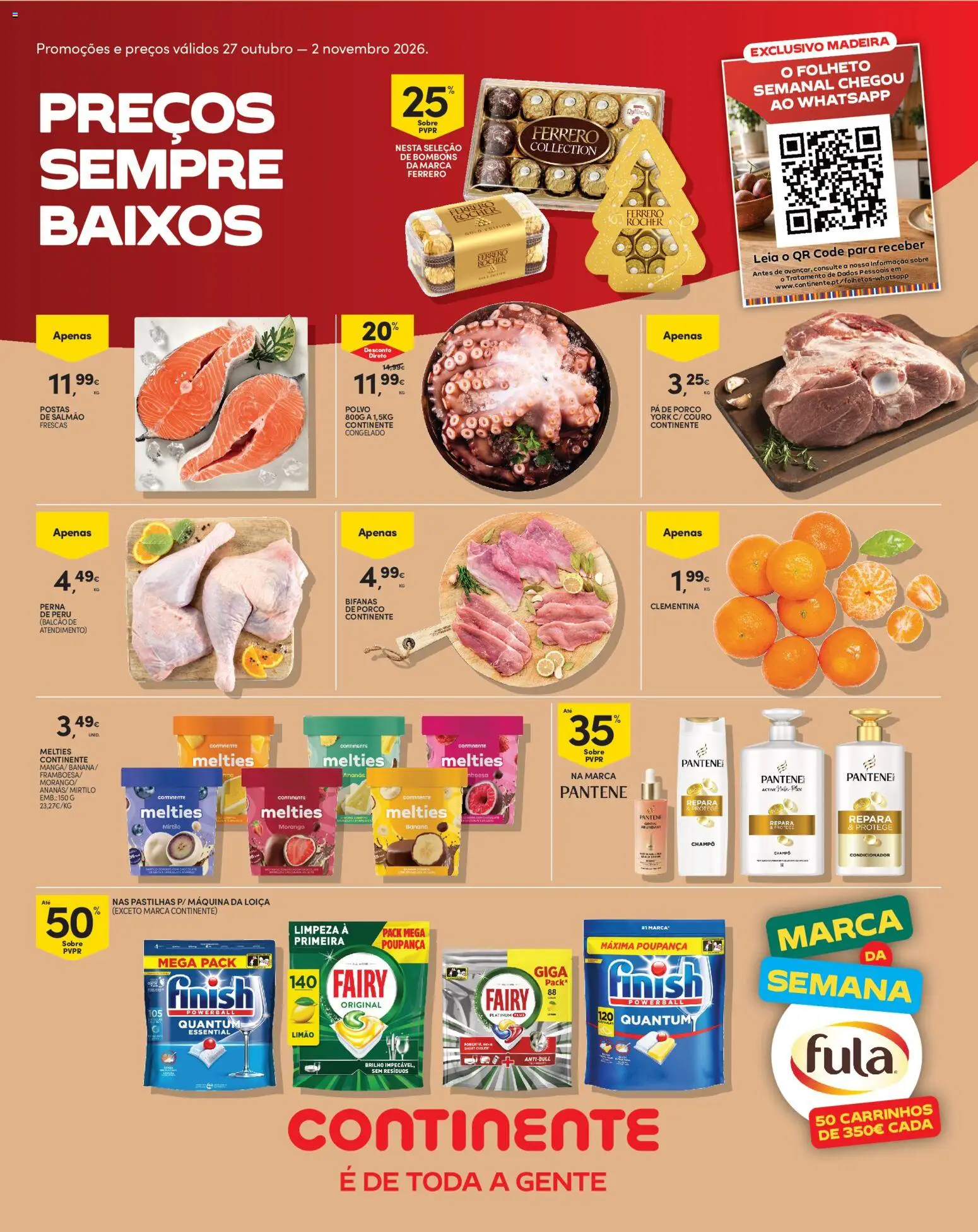 Continente folheto Madeira │ válido de 27/10/2026 | Página: 1 | Produtos: Peru, Ferrero rocher, Salmão, Pá