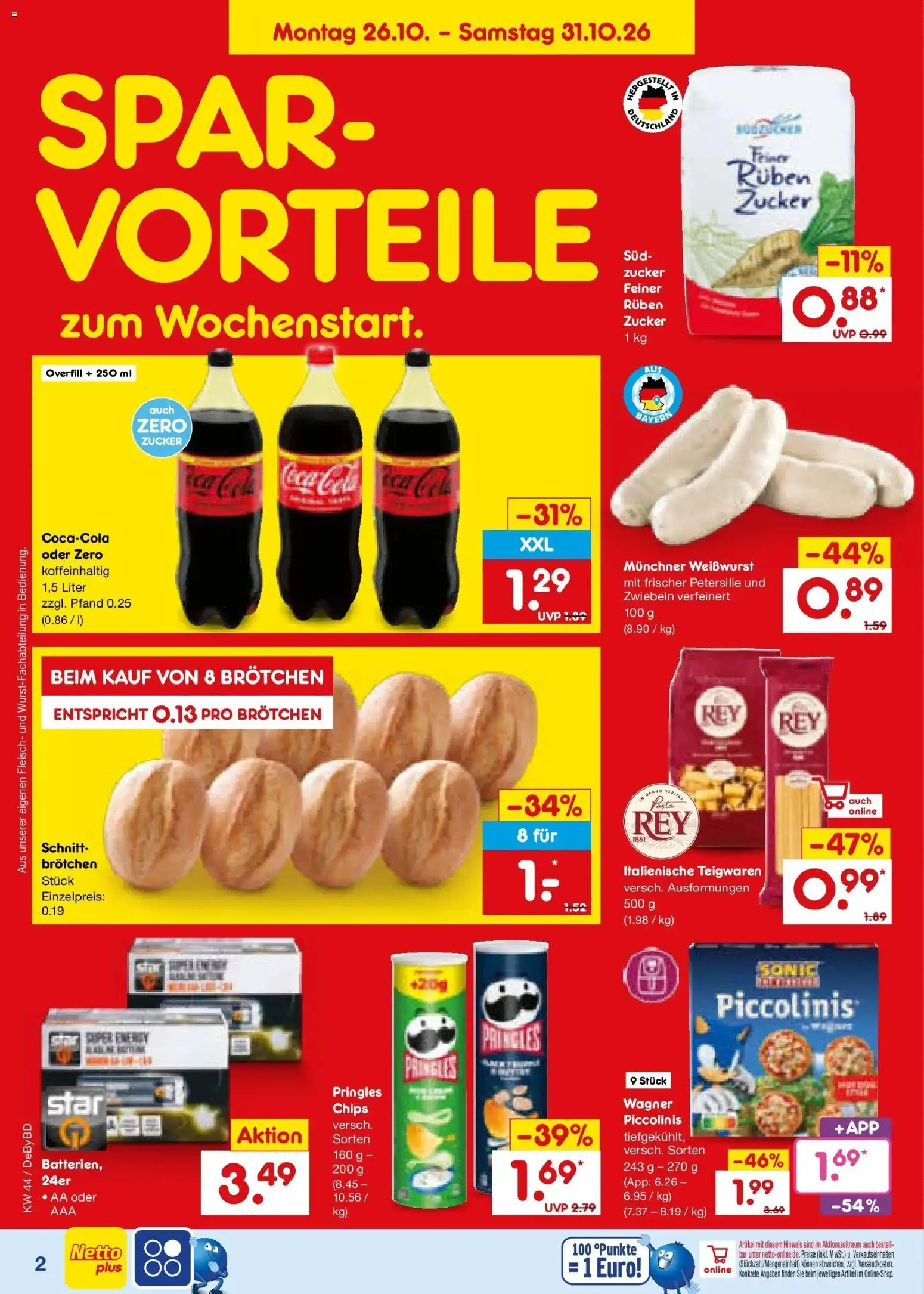 Netto Marken-Discount Prospekt Buttenwiesen – gültig ab 26.10.2026 | Seite: 2 | Produkte: Coca cola, Cola, Zwiebeln, Pringles
