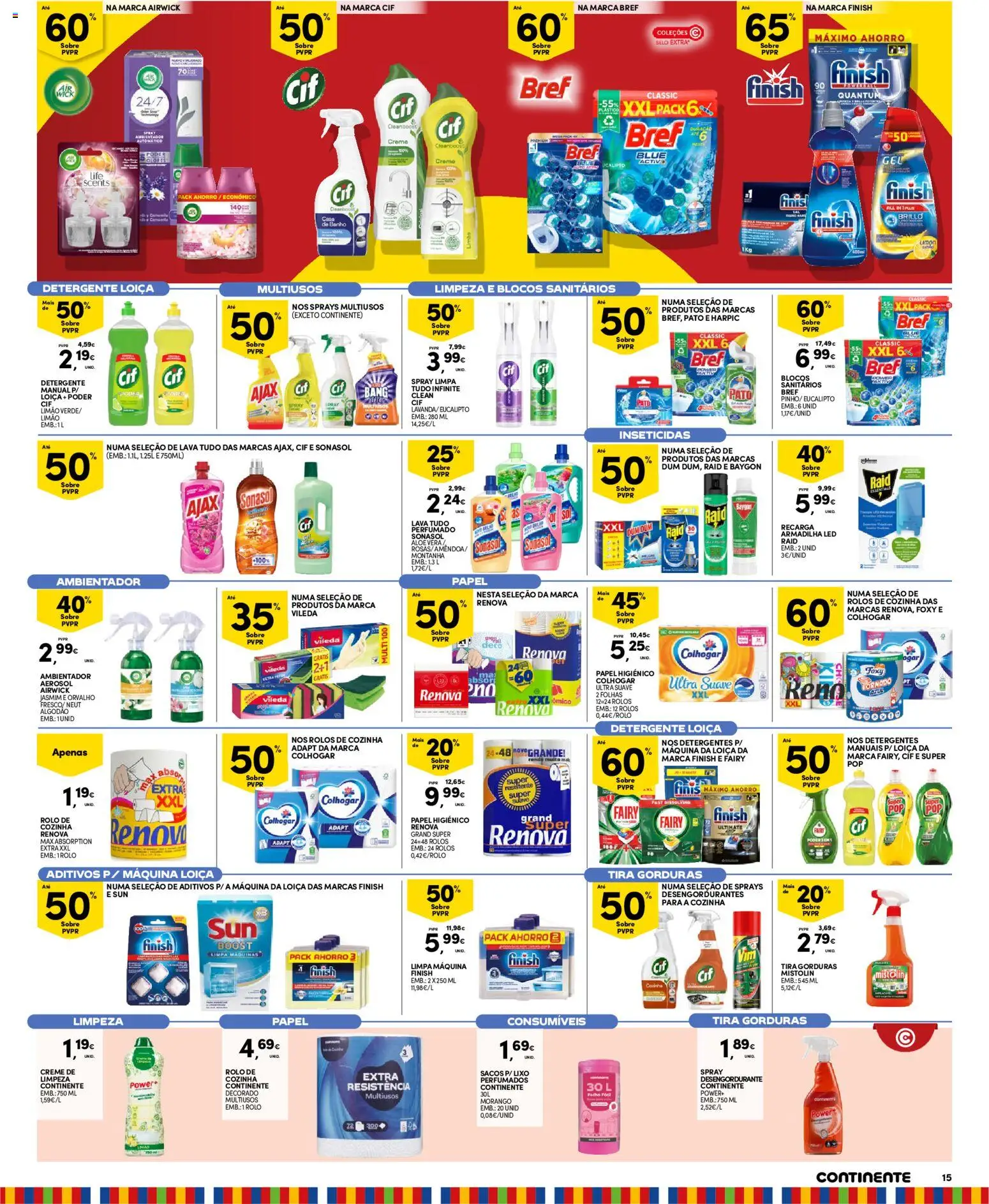 Continente Madeira │ válido de 28/07/2026 | Página: 15 | Produtos: Papel higiénico, Algodão, Banho, Creme