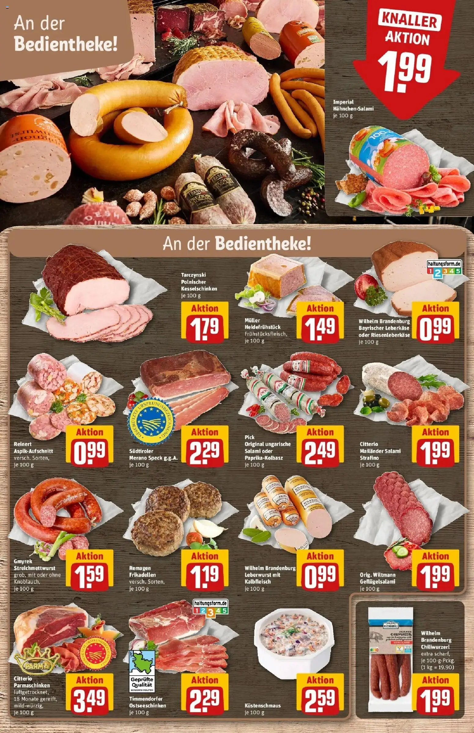 REWE Prospekt ab 14.09.2026 zum Blättern » Angebote | Seite: 8 | Produkte: Salami, Leberkase