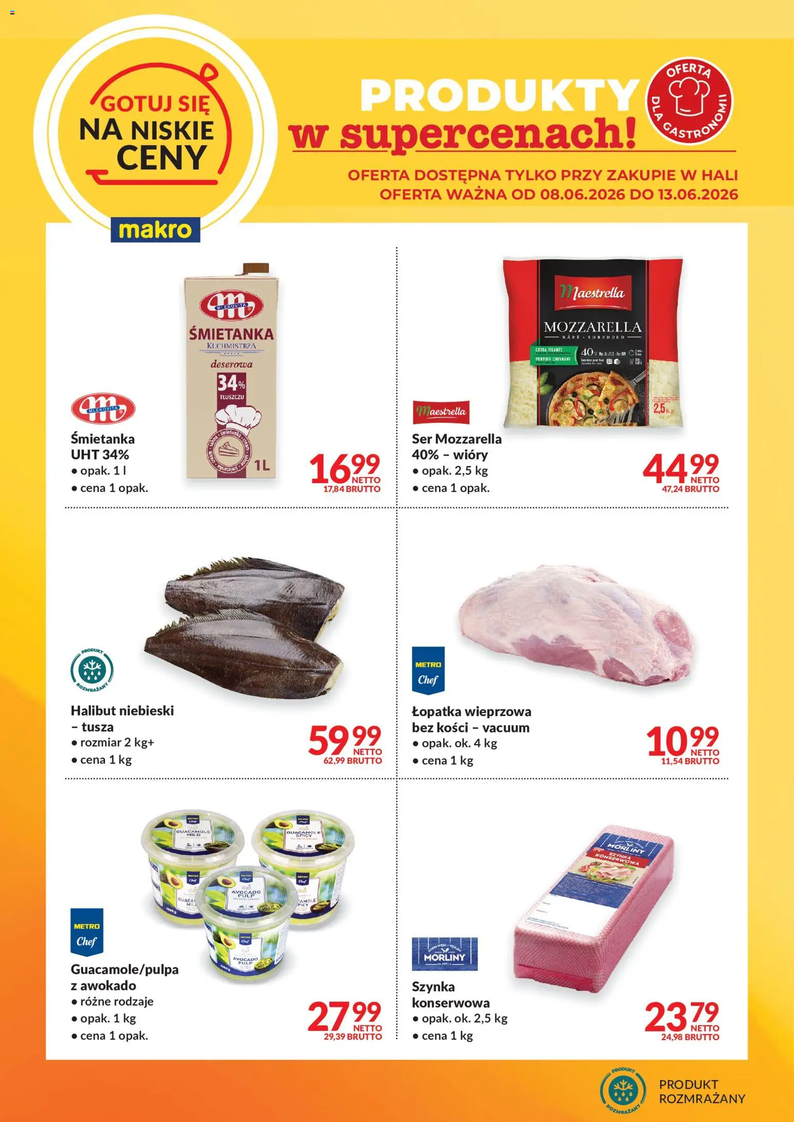 Makro gazetka - Gotuj się na niskie ceny od 08.06.2026 | Strona: 2 | Produkty: Szynka, Halibut, Ser, Awokado