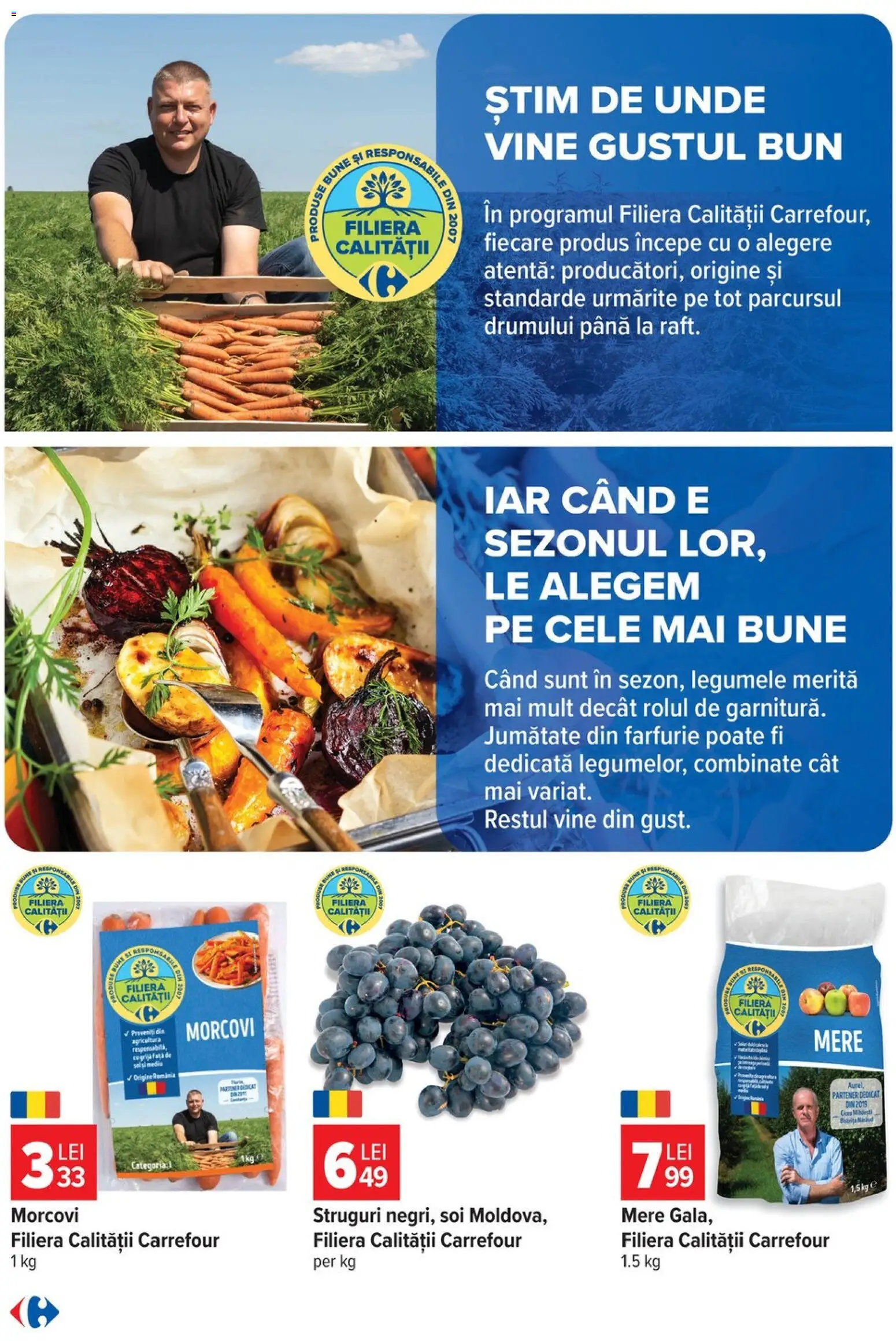 Noul catalog Carrefour – valabil de la 14.10.2026 | Pagină: 3 | Produse: Struguri, Farfurie, Mere, Morcovi
