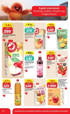 AUCHAN KEDVENC MULTIVITAMIN, 100%, 1 l - amely érvényes a következő dátumtól: 2026.07.23. | Oldal: 22