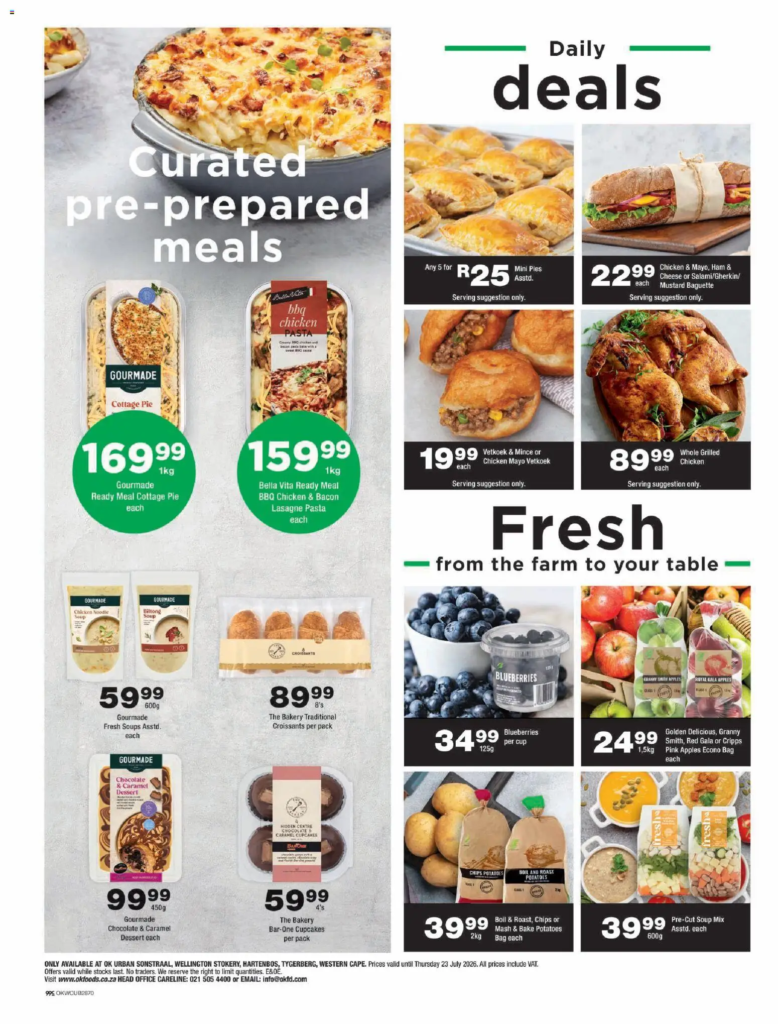 New OK Foods catalogue – valid from 15/07/2026 | Page: 2 | Products: Table, Pasta, Potatoes, Caramel