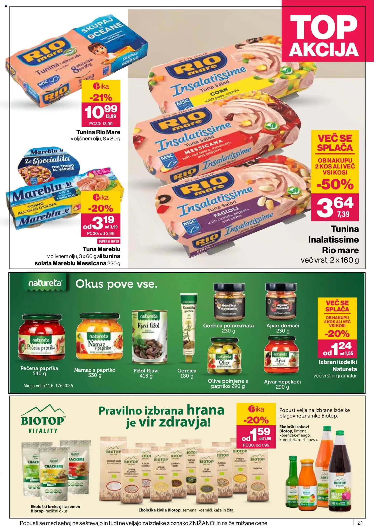 Novi Mercator katalog ponudbe – veljaven od 11.06.2026 | Stran: 21 | Izdelki: Ajvar, Kos, Gorčica, Solata