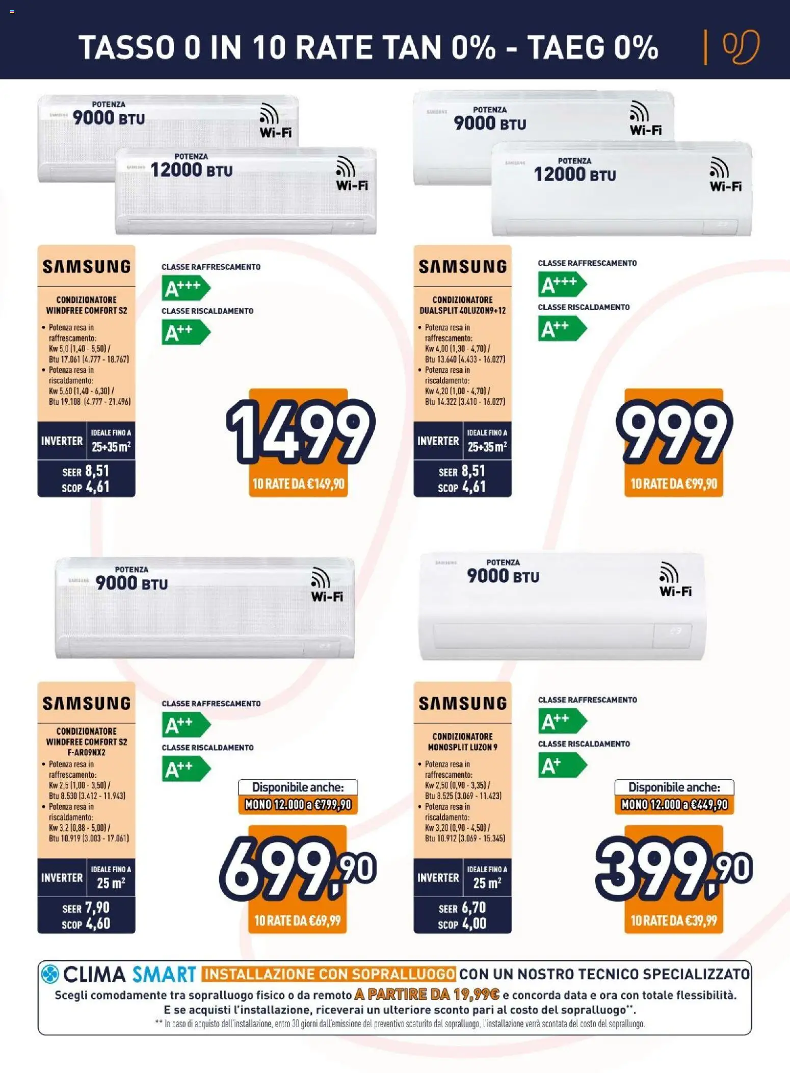 Volantino Unieuro del 11.06.2026 | Pagina: 7 | Prodotti: Data, Condizionatore, Samsung