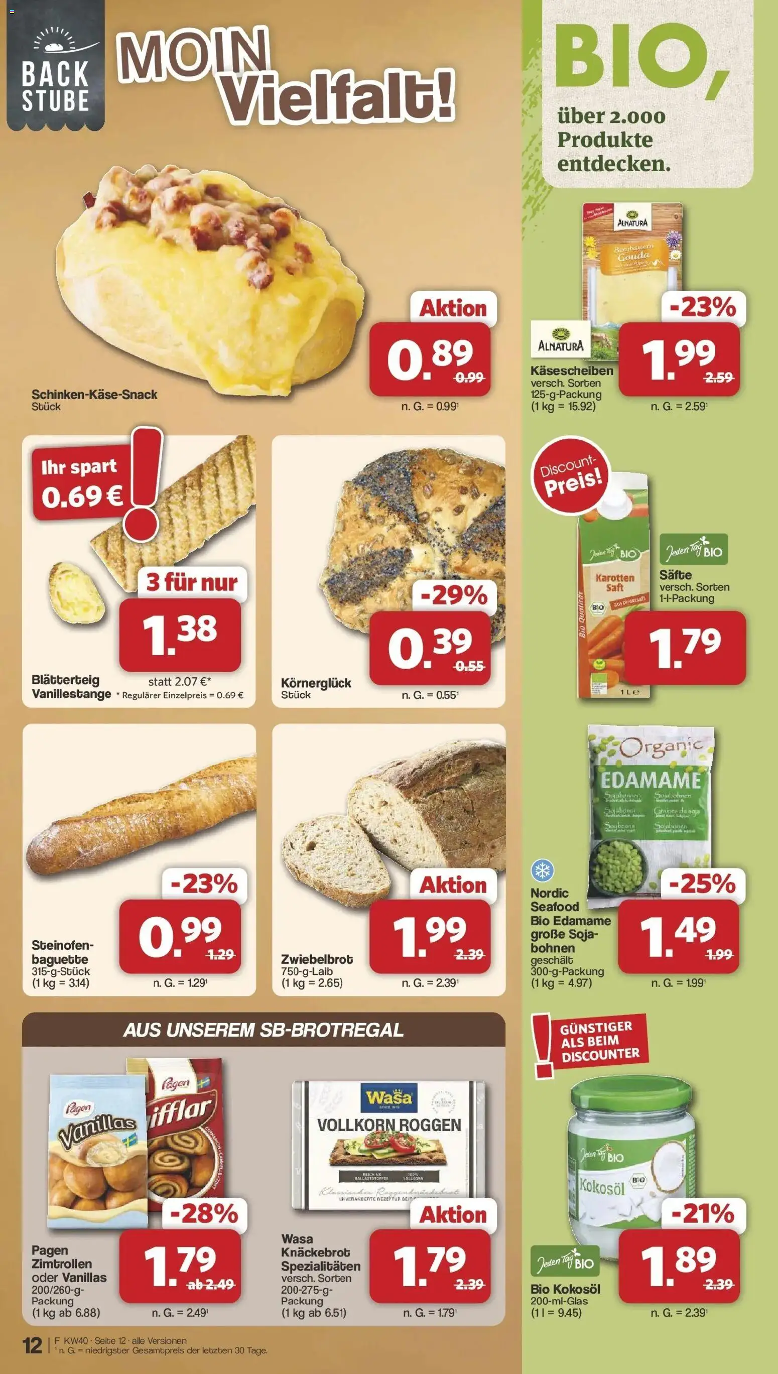 Famila Nordwest - Famila: Wochenangebote (ab 28.09.2026) zum Blättern | Seite: 12 | Produkte: Spezialitäten, Gouda, Baguette, Saft
