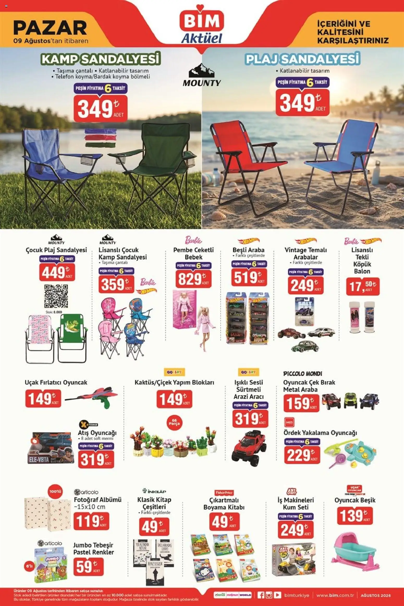 BİM - Katalog Pazar - 09 Ağustos 2026 tarihinden itibaren geçerlidir | Sayfa: 3 | Ürünler: Sesli Oyuncak, Tebeşir, Telefon