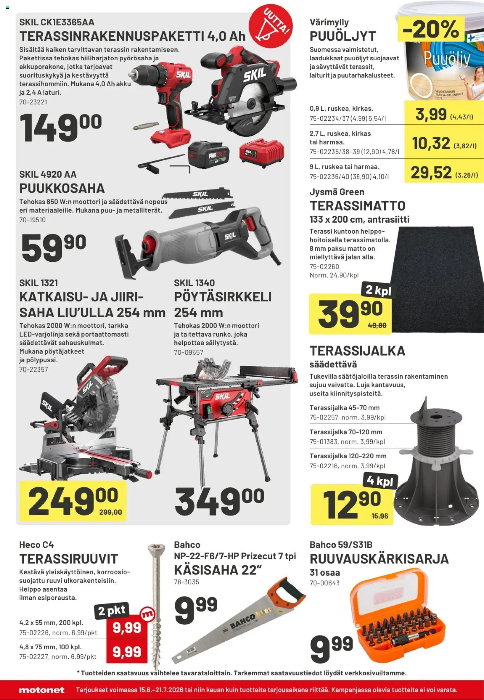 Motonet tarjoukset – voimassa 15.06.2026 alkaen | Sivu: 14 | Tuotteet: Akku, Matto, Voi