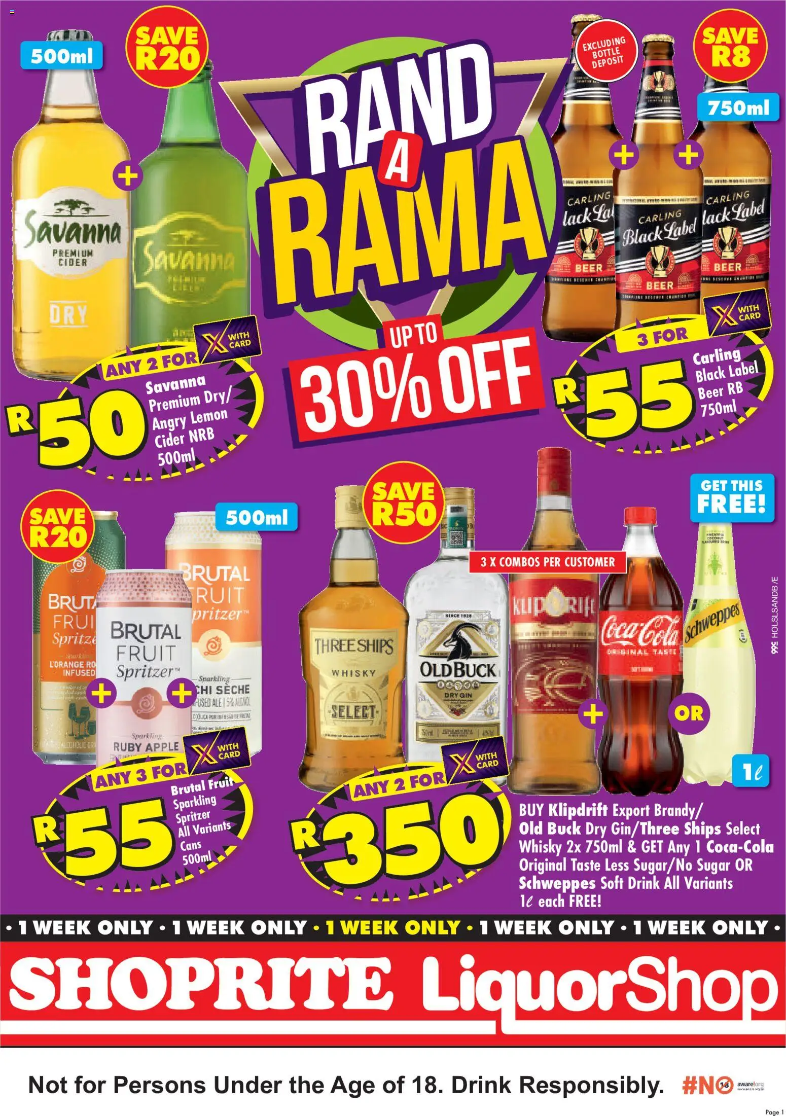 New Shoprite catalogue – valid from 12/10/2026 | Page: 1 | Products: Cider, Gin, Fruit, Lemon
