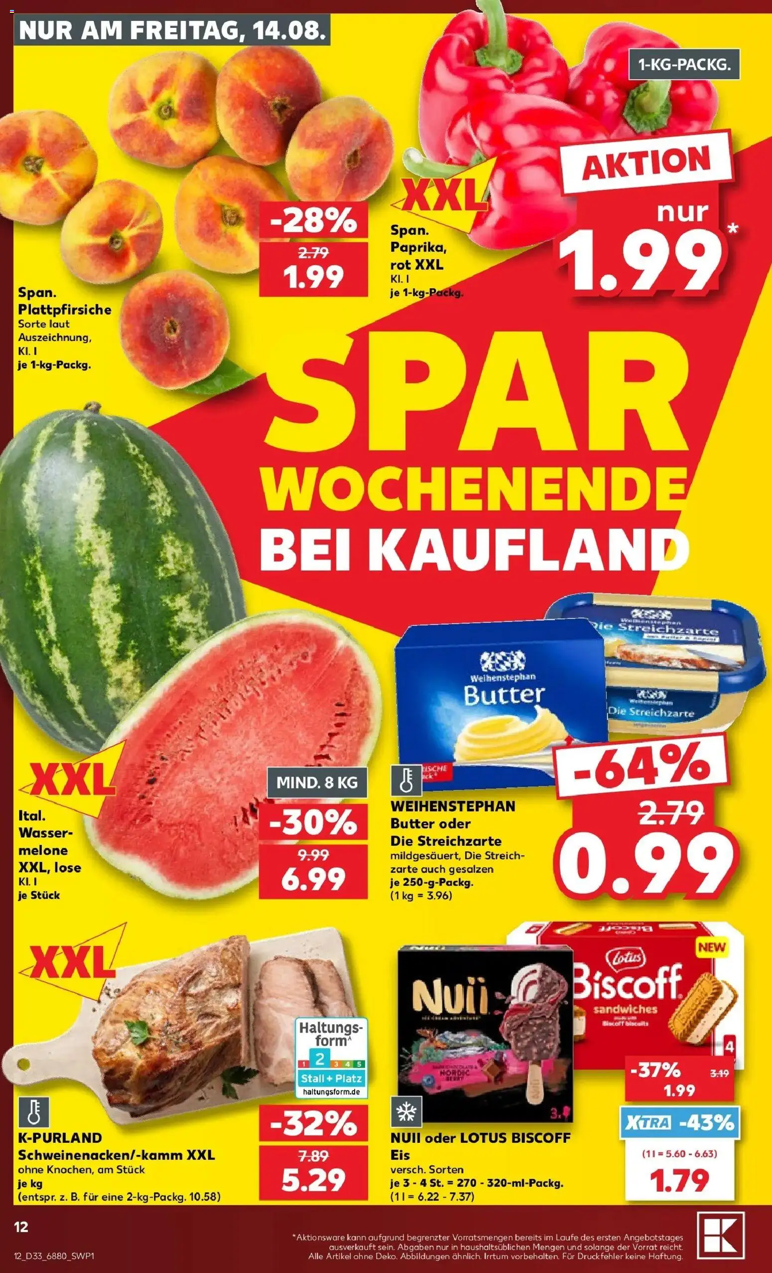 Prospekt Kaufland ab 10.08.2026 » Angebote Online zum Blättern | Seite: 21 | Produkte: Butter, Weihenstephan butter, Wasser, Melone