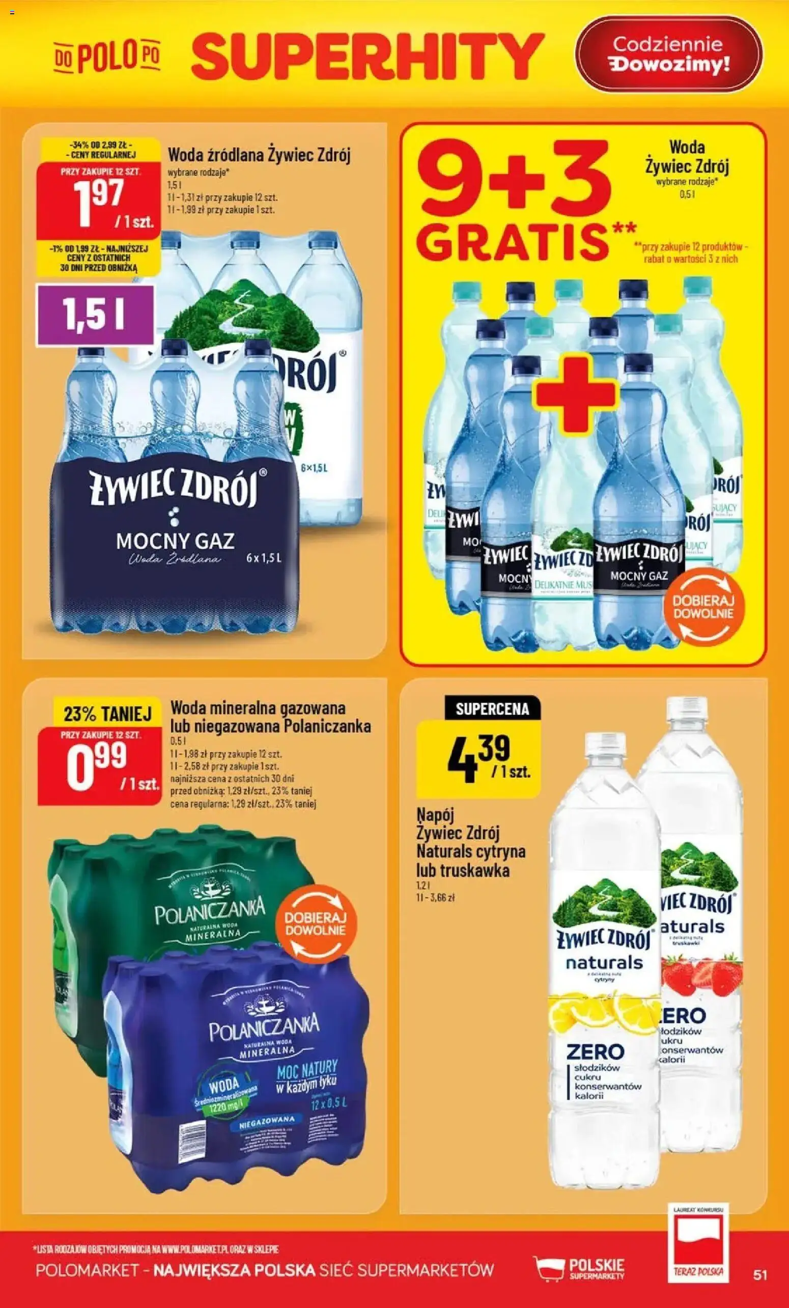 Nowa POLOmarket gazetka od jutra 12.08.2026 | Strona: 51 | Produkty: Cytryna, Woda mineralna, Woda źródlana, Cytryny