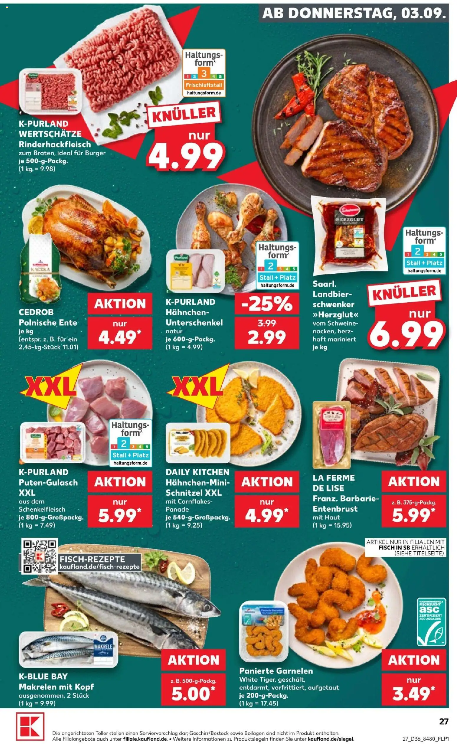 Kaufland Prospekt Stuttgart – gültig ab 03.09.2026 | Seite: 27 | Produkte: Beilagen, Knoblauch, Schinken, Schweinefleisch