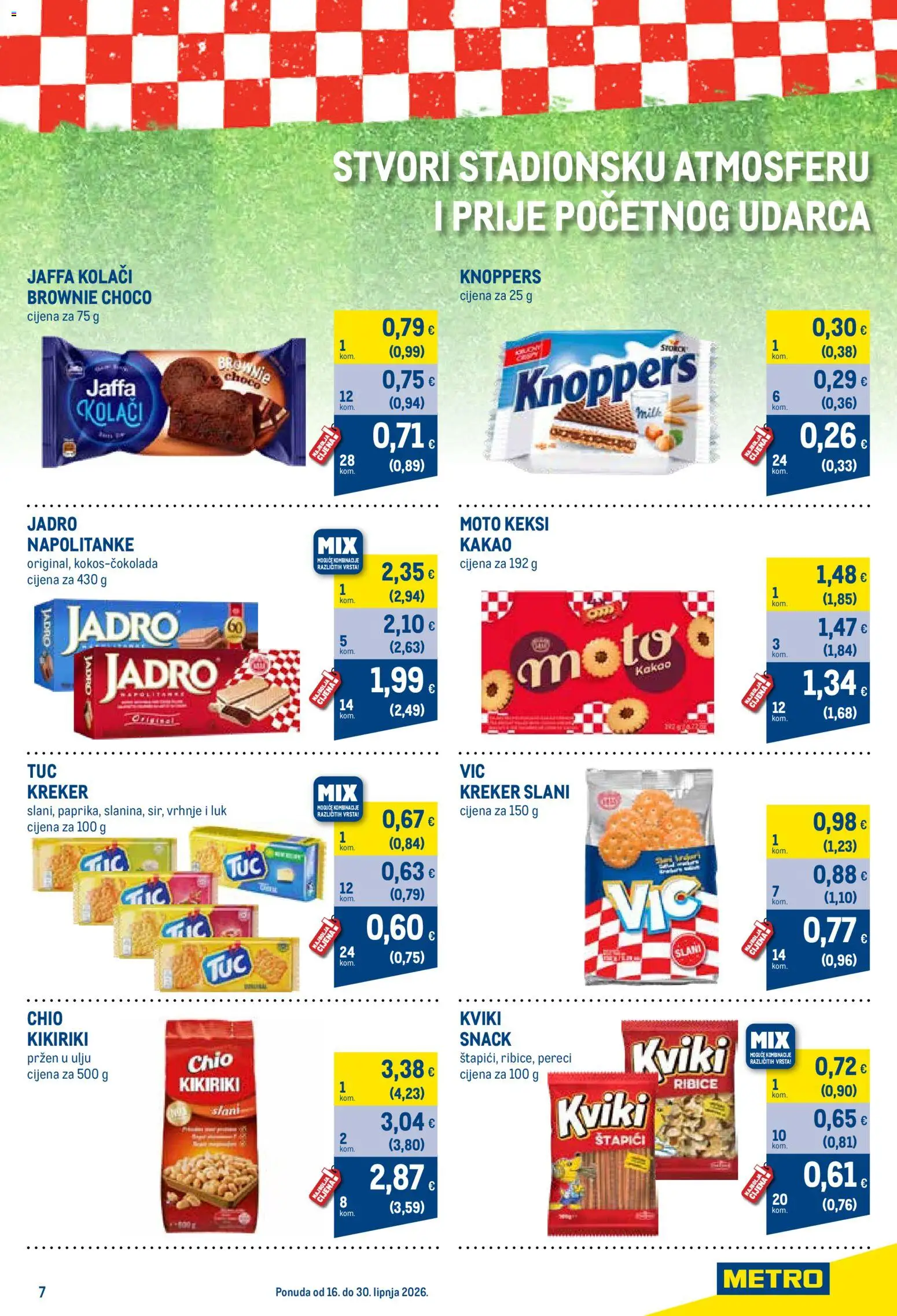 Metro katalog | vrijedi od 16.06.2026 | Stranica: 7 | Proizvodi: Kikiriki, Luk, Štapići, Kakao