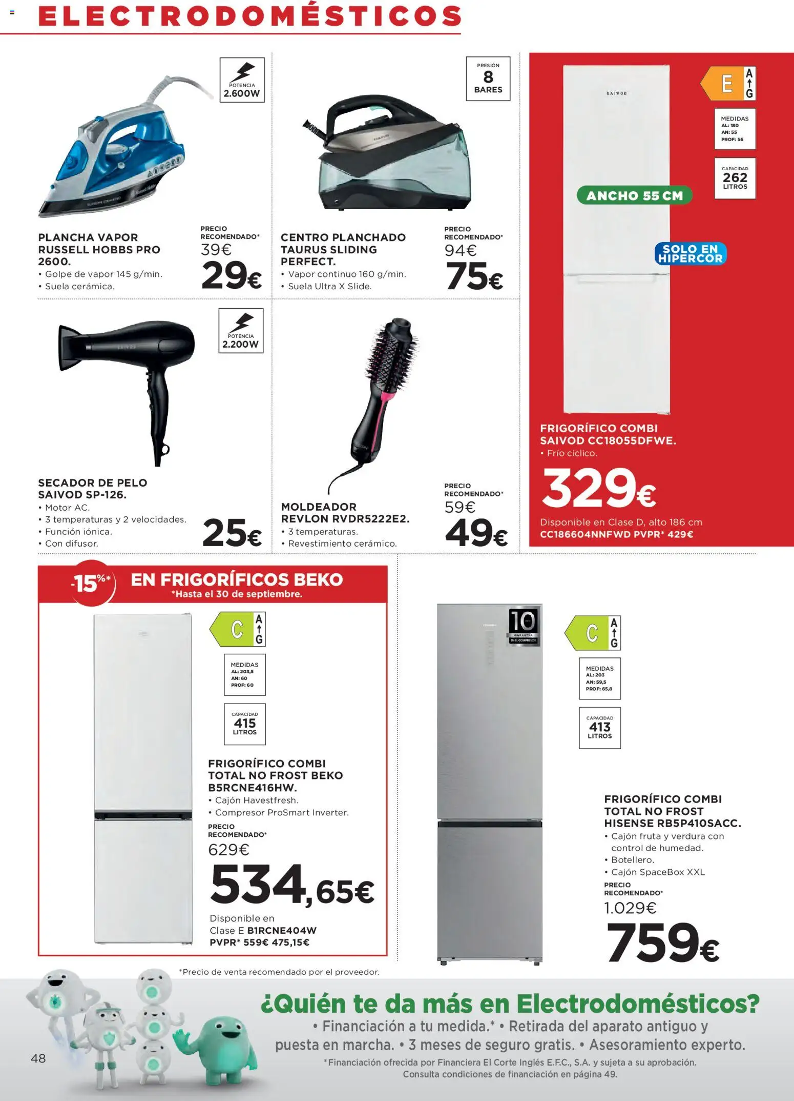 Hipercor catálogo │ válido desde el 24/09/2026 | Página: 48 | Productos: Fruta, Té, Combi, Secador de pelo