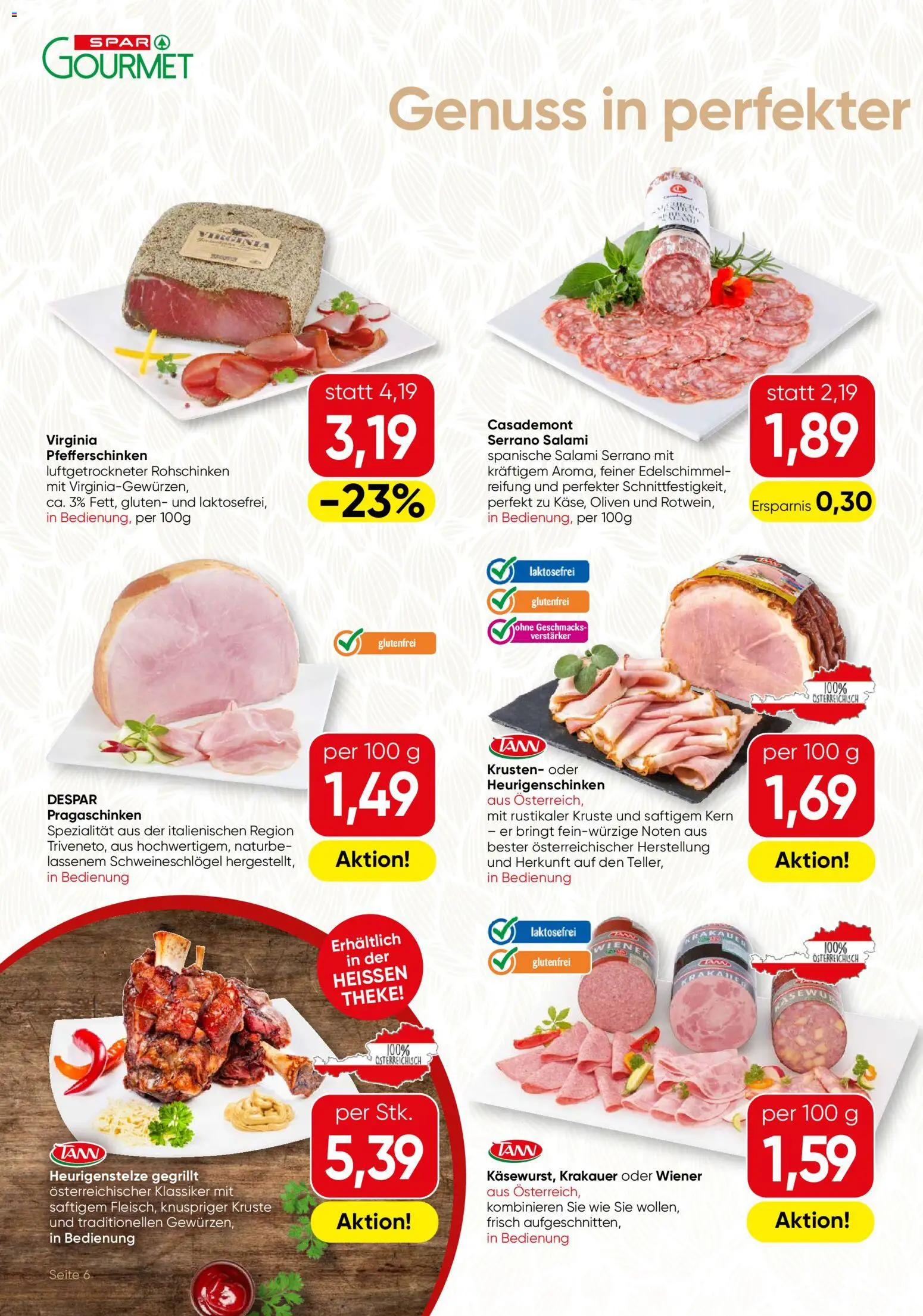 SPAR Gourmet Flugblatt gültig ab 22.10.2026 | Seite: 6 | Produkte: Oliven, Salami