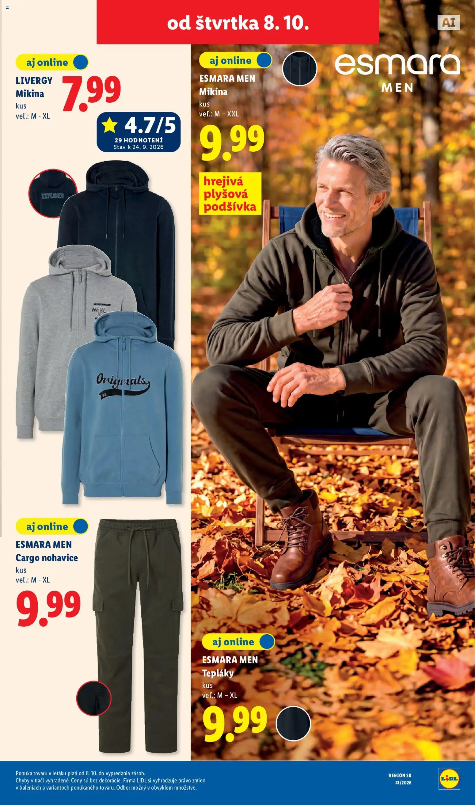 Nové Lidl akcie – leták je platný od 05.10.2026 | Strana: 87 | Produkty: Mikina, Nohavice