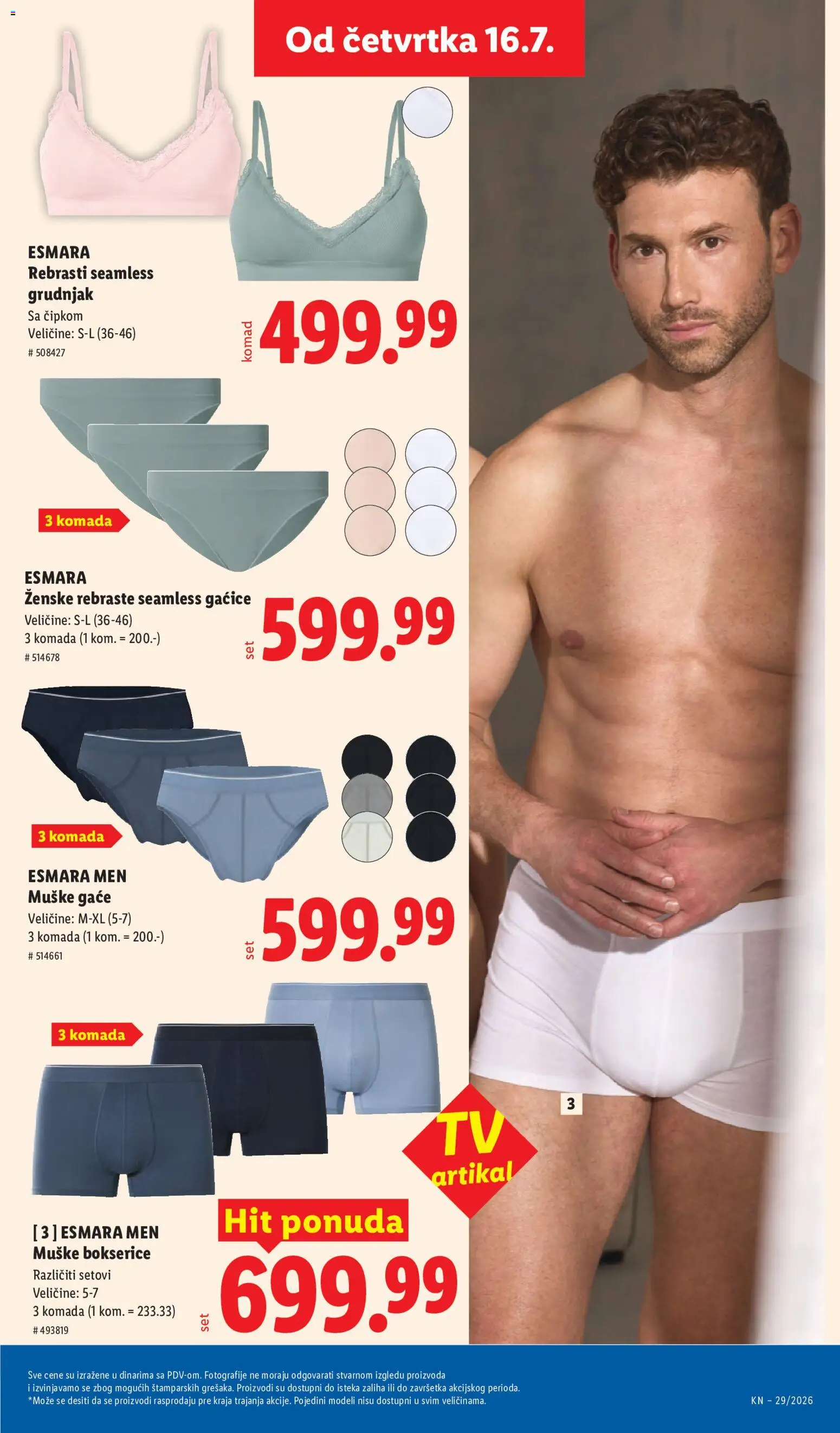 Lidl katalog - važi od 16.07.2026 | Strana: 79 | Proizvode: Gaćice, Grudnjak, Muške gaće, Bokserice