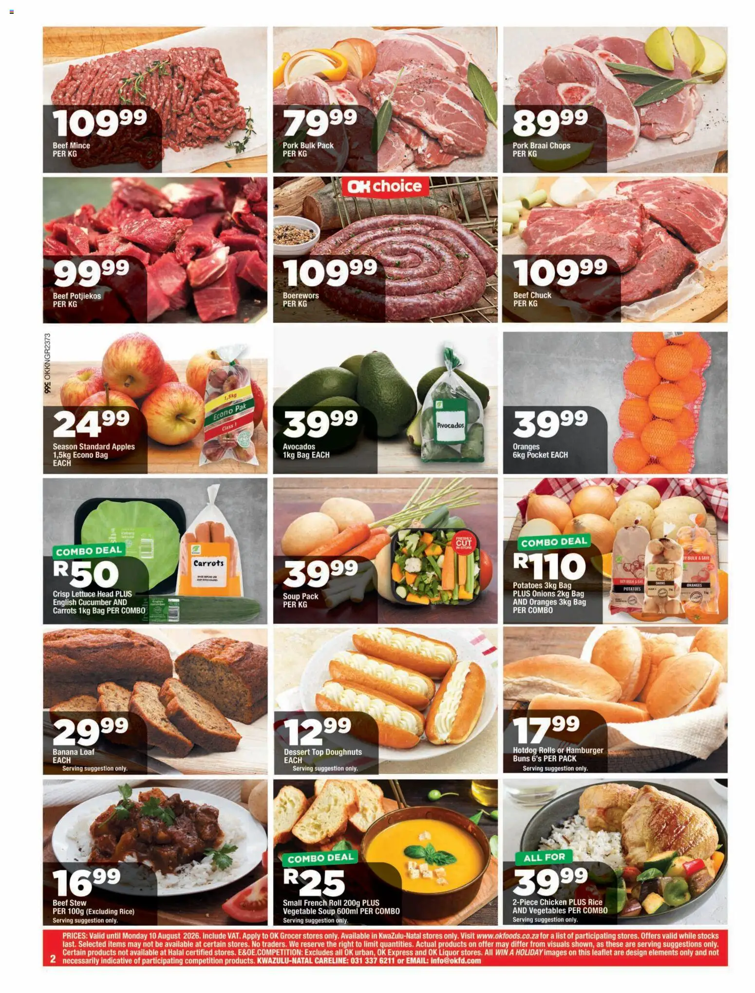 New OK Foods catalogue – valid from 24/07/2026 | Page: 2 | Products: Pork, Potatoes, Onions, Vegetables