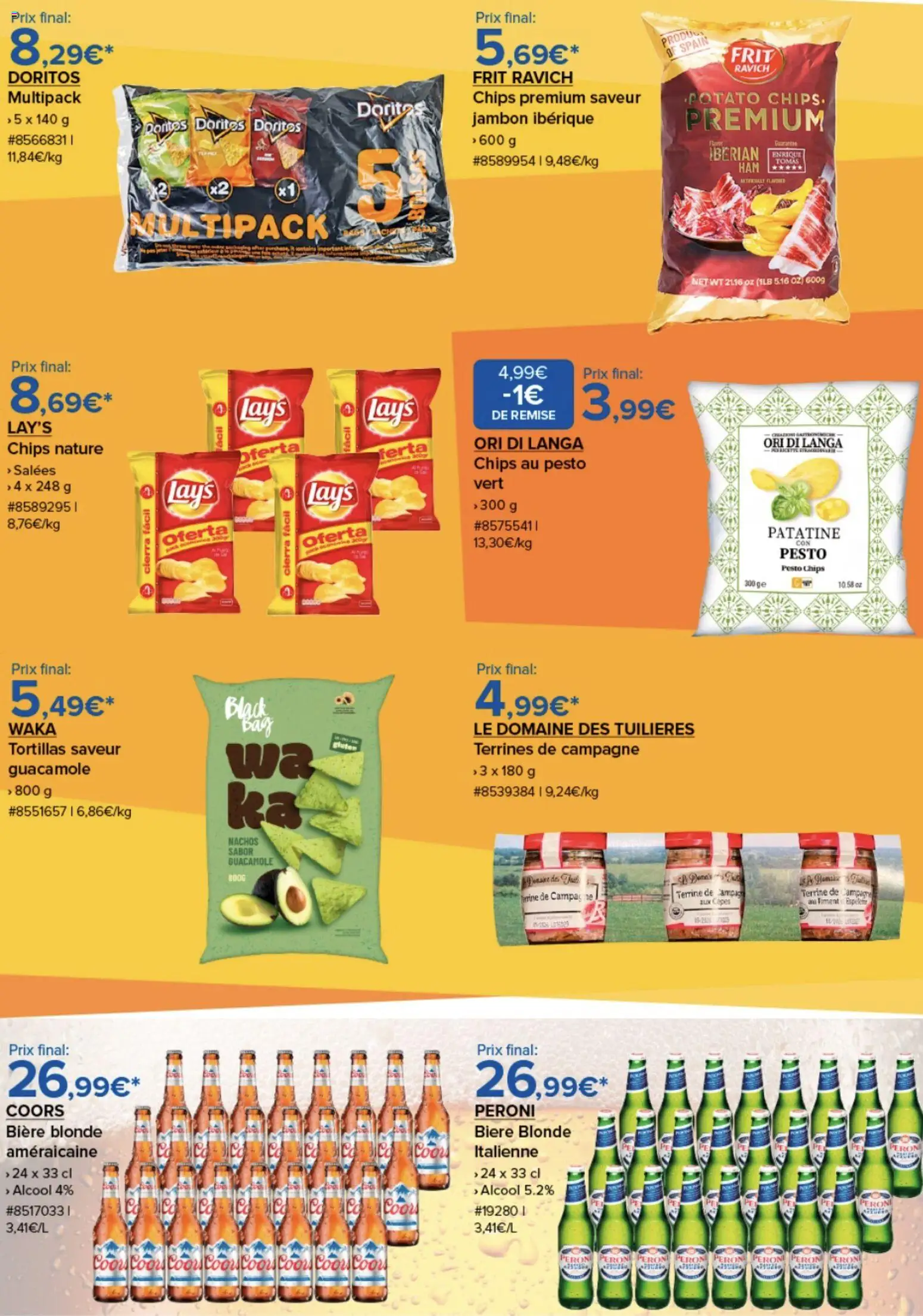 {H1} | Page: 5 | Produits: Pesto, Guacamole, Portes, Bière