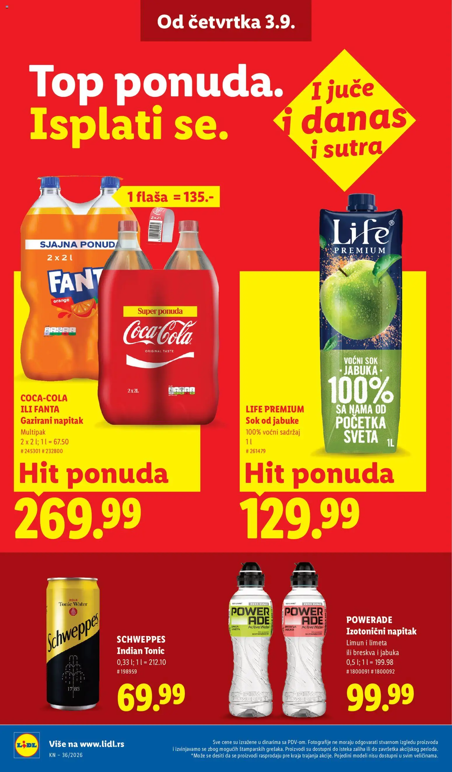 Lidl katalog - važi od 03.09.2026 | Strana: 36 | Proizvode: Limeta, Schweppes, Jabuke, Tonic