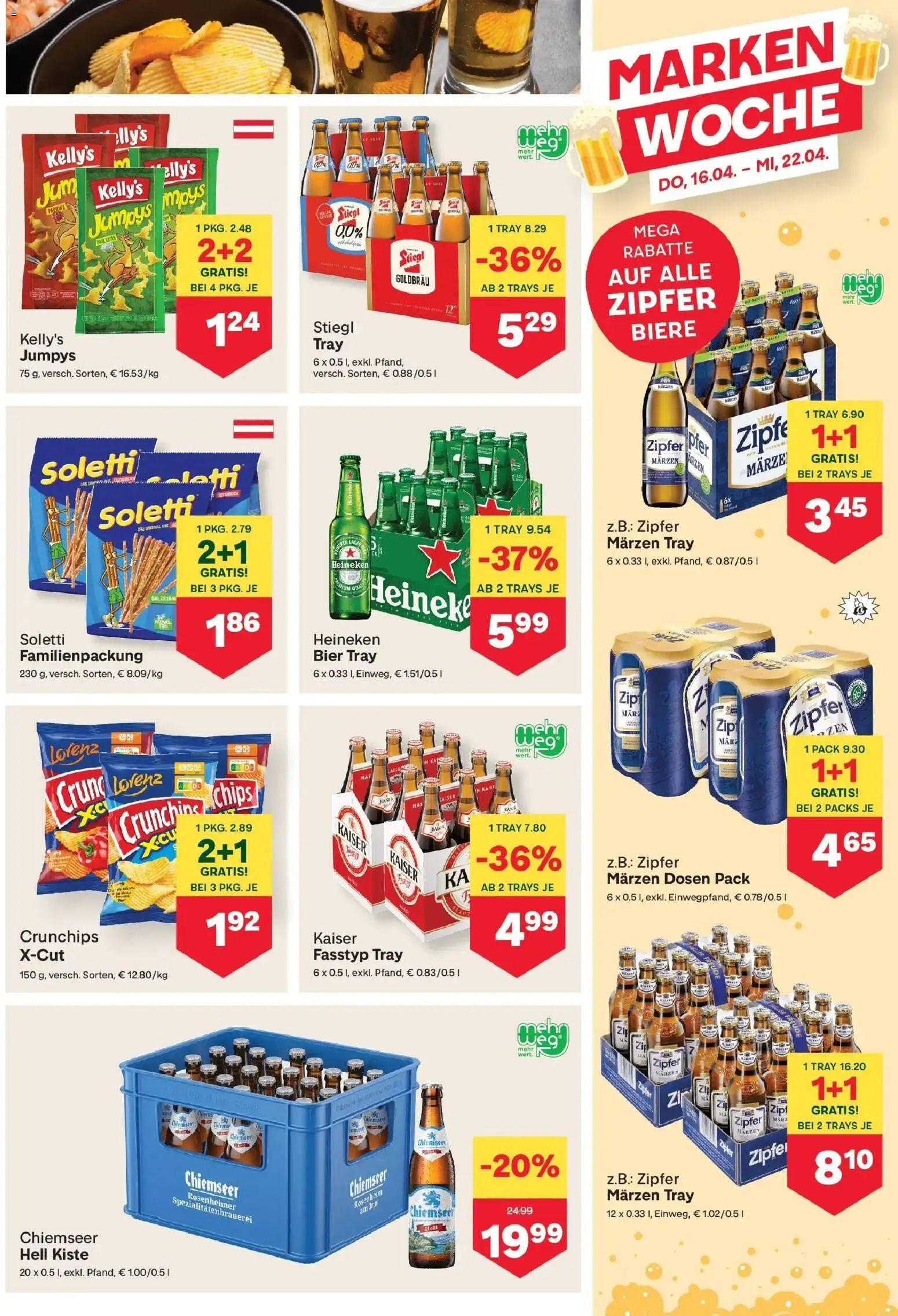 MPREIS Pfunds gültig ab 16.04.2026 | Seite: 9 | Produkte: Chips, Bier