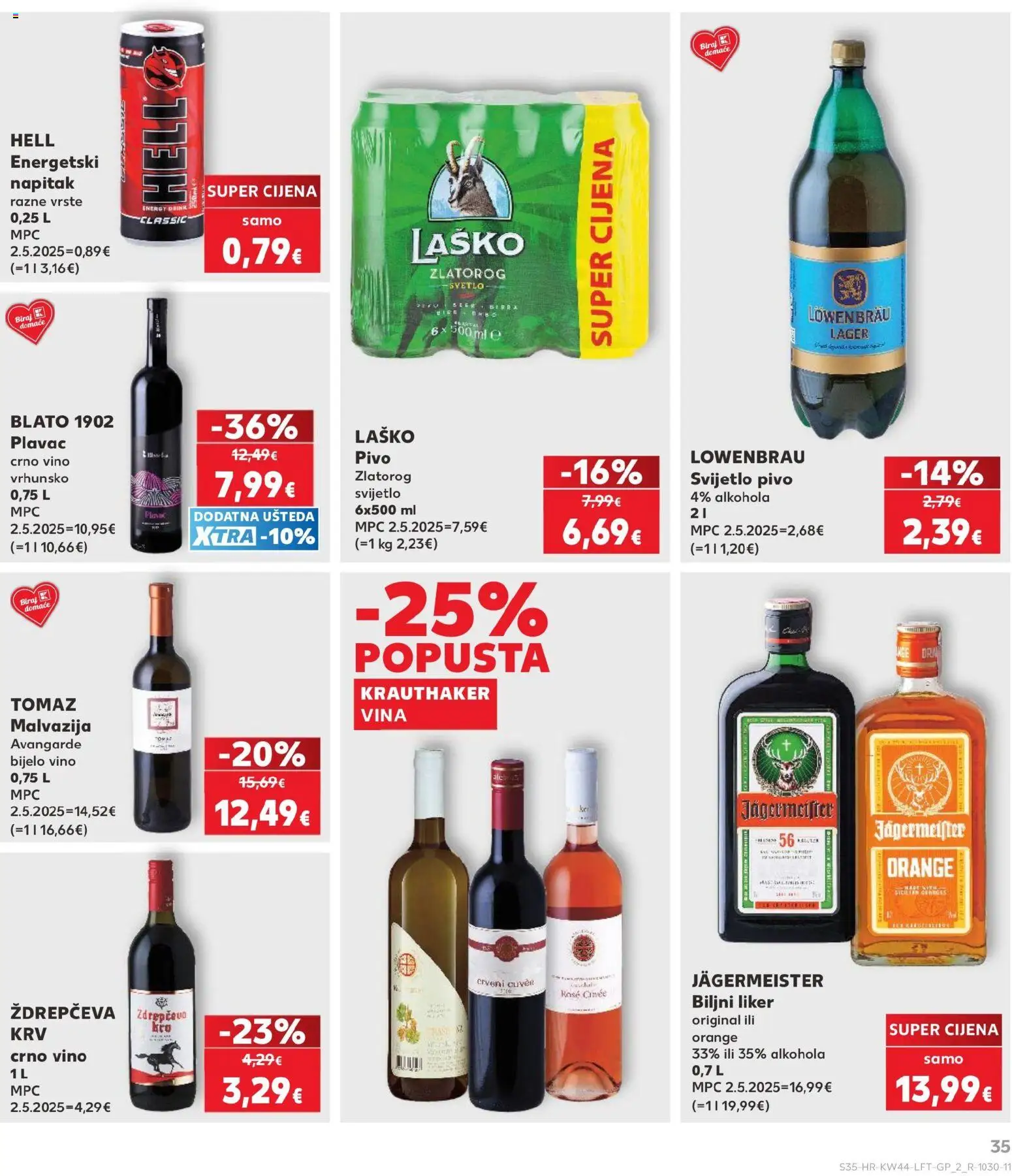 Kaufland katalog | vrijedi od 28.10.2026 | Stranica: 35 | Proizvodi: Bijelo vino, Vino, Laško, Napitak
