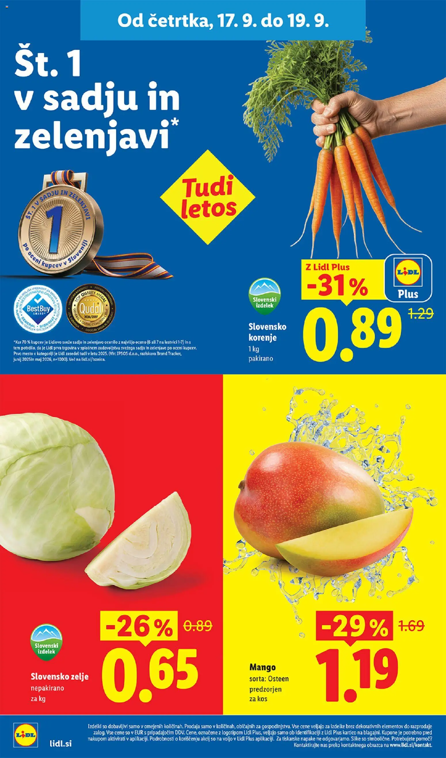 Novi Lidl katalog ponudbe – veljaven od 17.09.2026 | Stran: 6 | Izdelki: Kos, Korenje, Sadje, Zelje