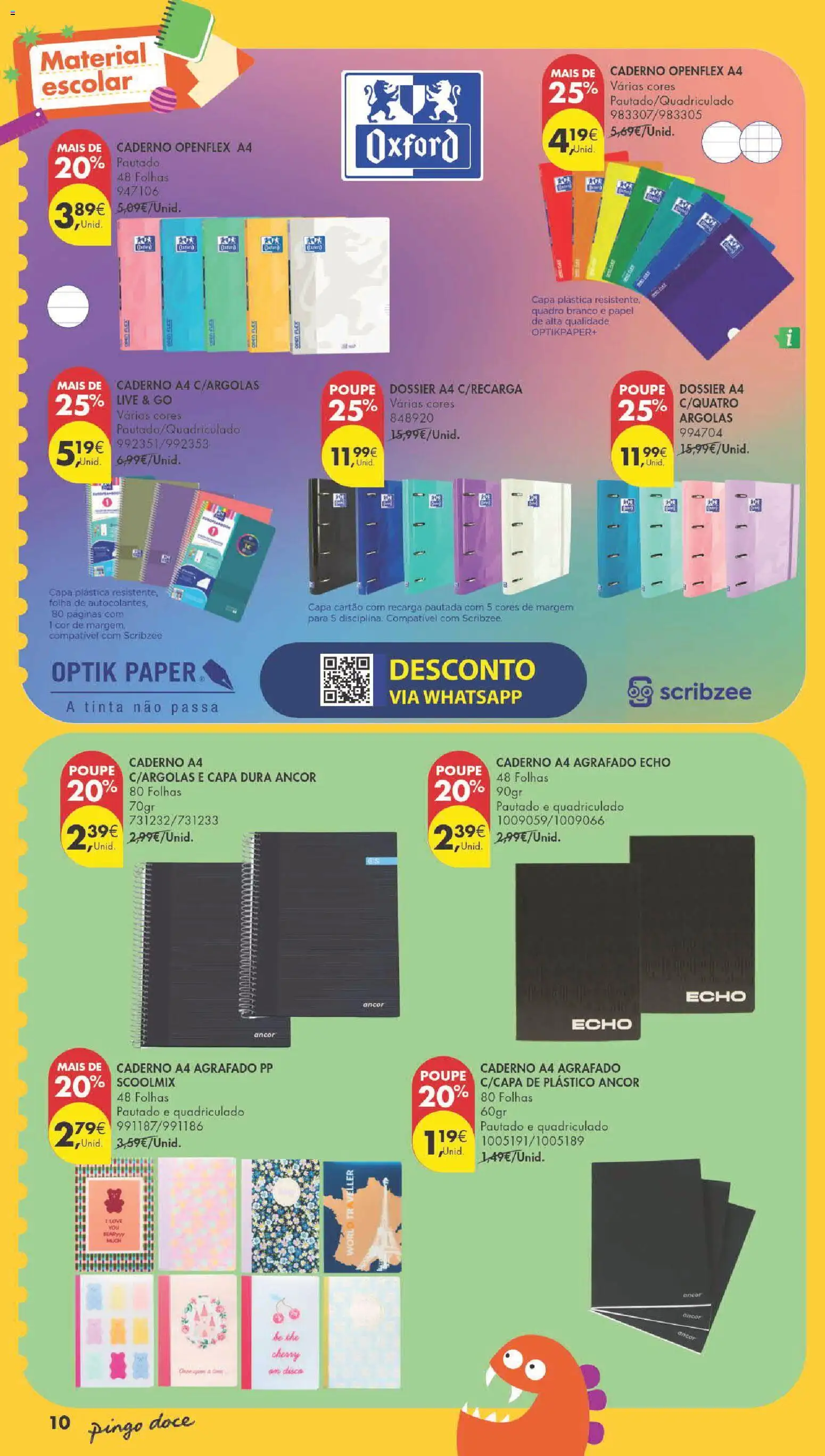 Pingo Doce Regresso às Aulas 2026 Hipers │ válido de 04/08/2026 | Página: 10 | Produtos: Caderno, Quadro, Tinta