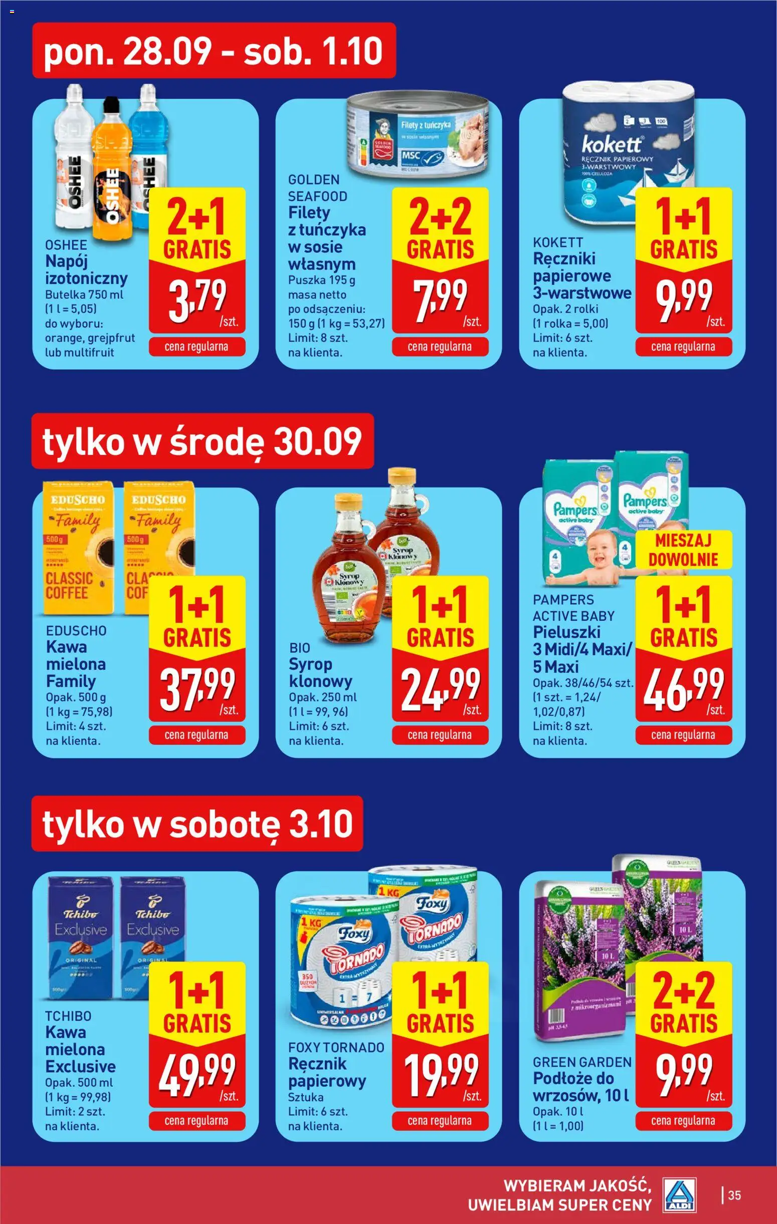 Aldi Polsko leták od 28.09.2026 | Strana: 35 | Produkty: Tchibo, Pampers
