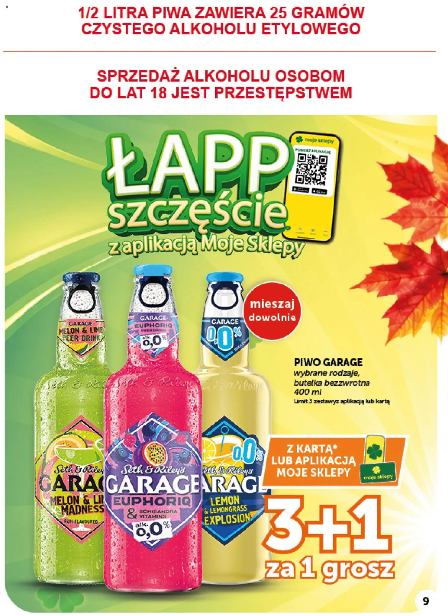 Groszek gazetka - Market od 15.10.2026 | Strona: 9 | Produkty: Karta, Piwo Garage, Melon, Piwo