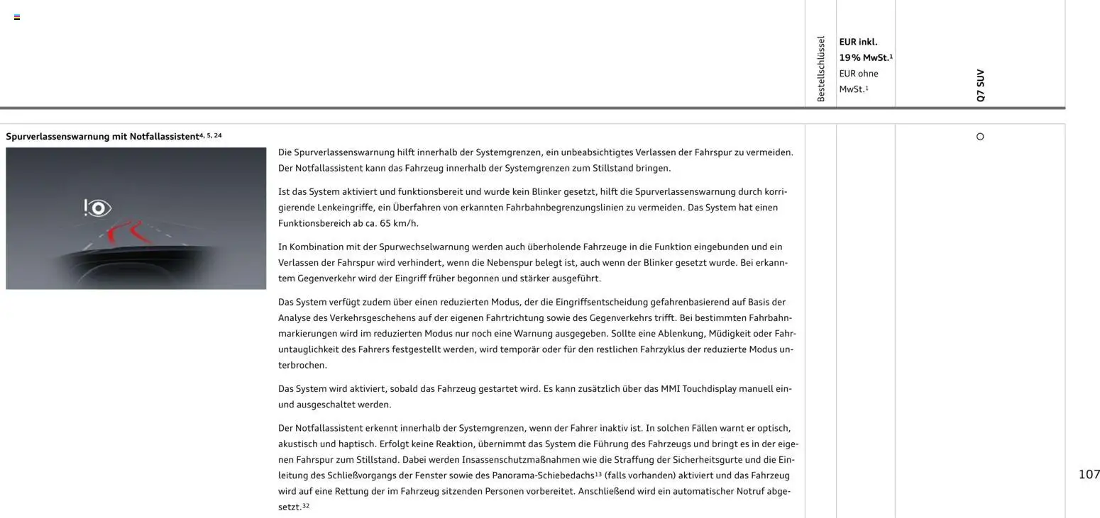 Audi Q7 – gültig ab 23.06.2026 | Seite: 107