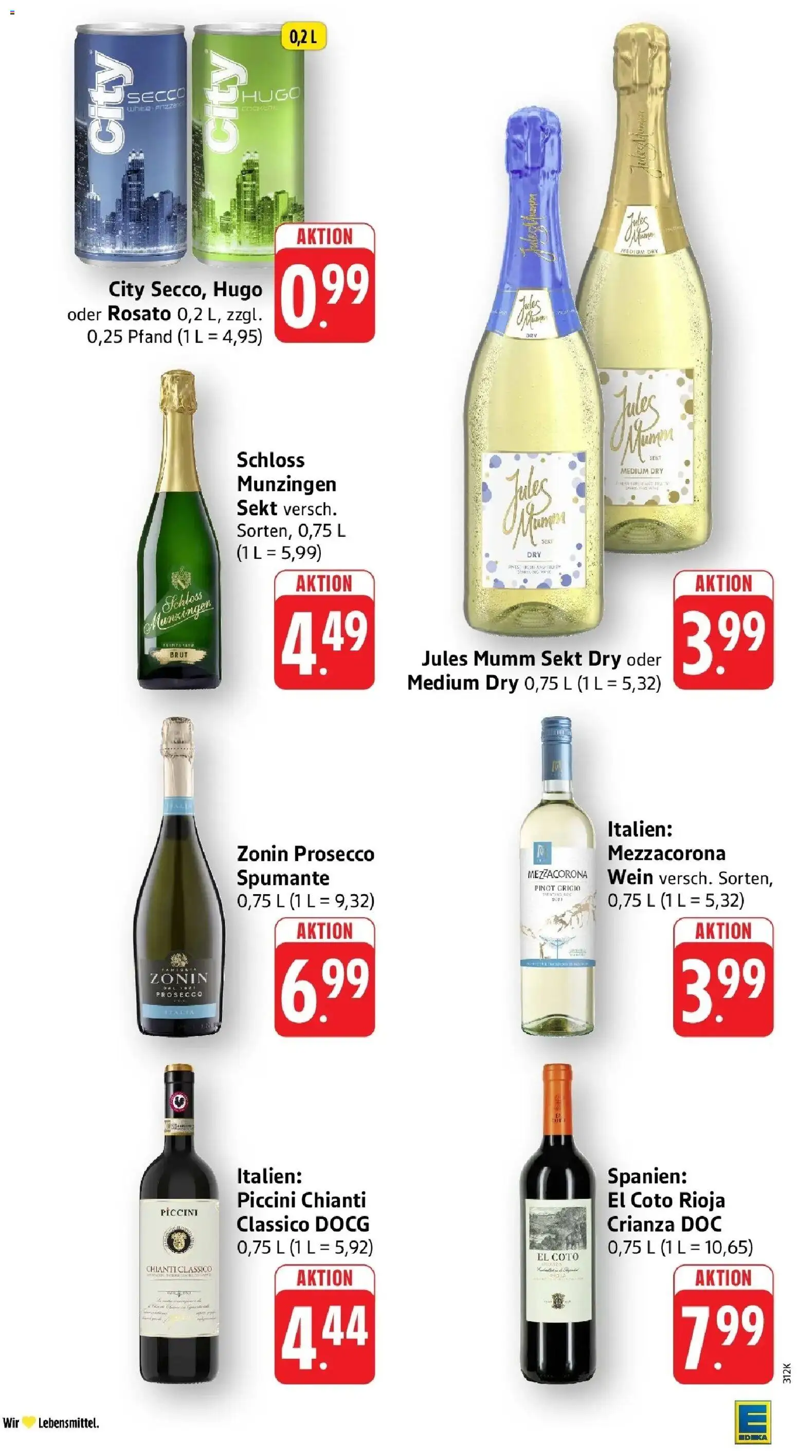 Angebote – gültig ab 27.04.2026 | Seite: 36 | Produkte: Mumm sekt, Sekt, Wein, Hugo