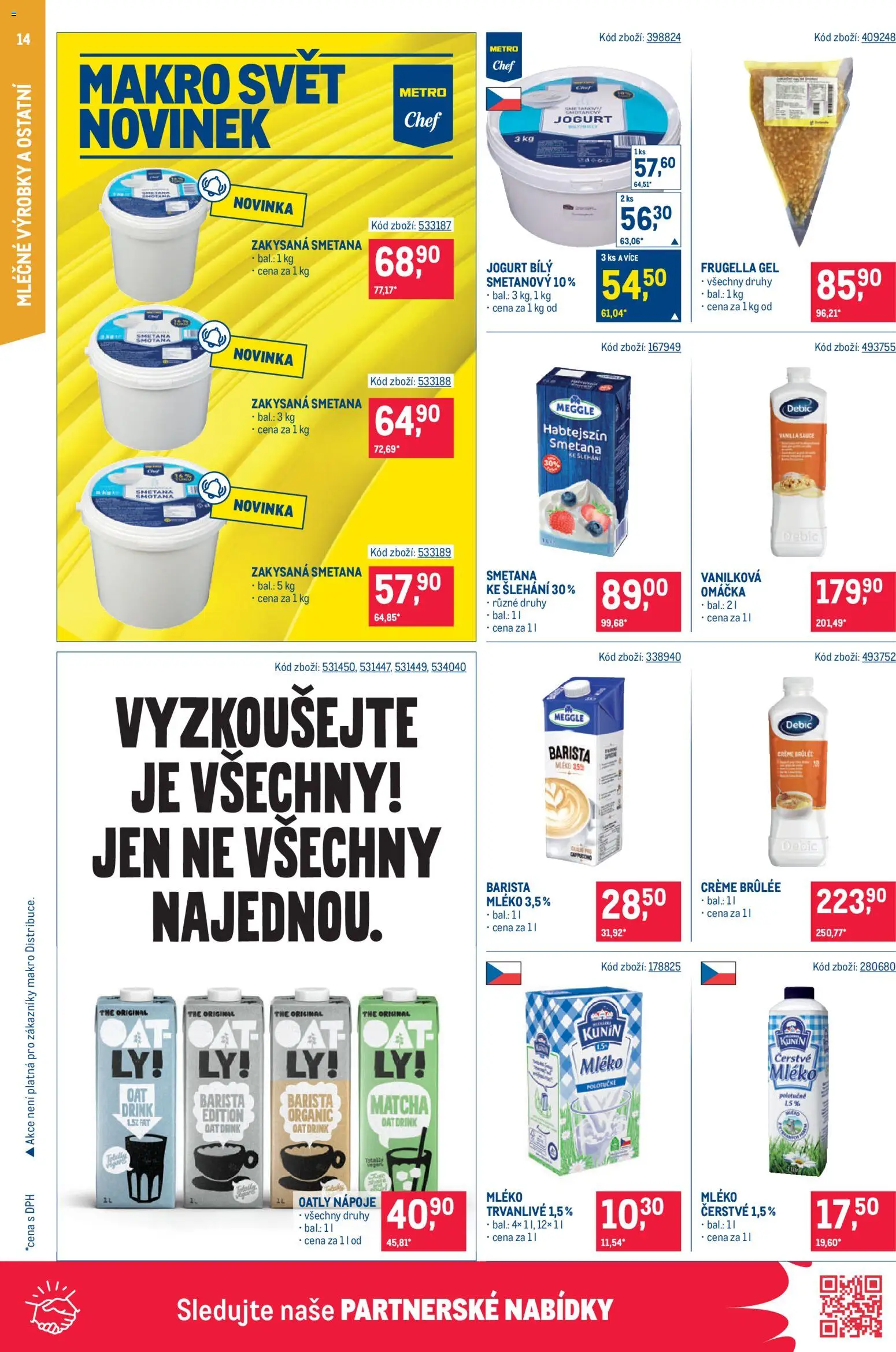 Makro leták - Gastronomie od 23.09.2026 | Strana: 14 | Produkty: Smetana, Nápoje, Matcha, Zakysaná smetana
